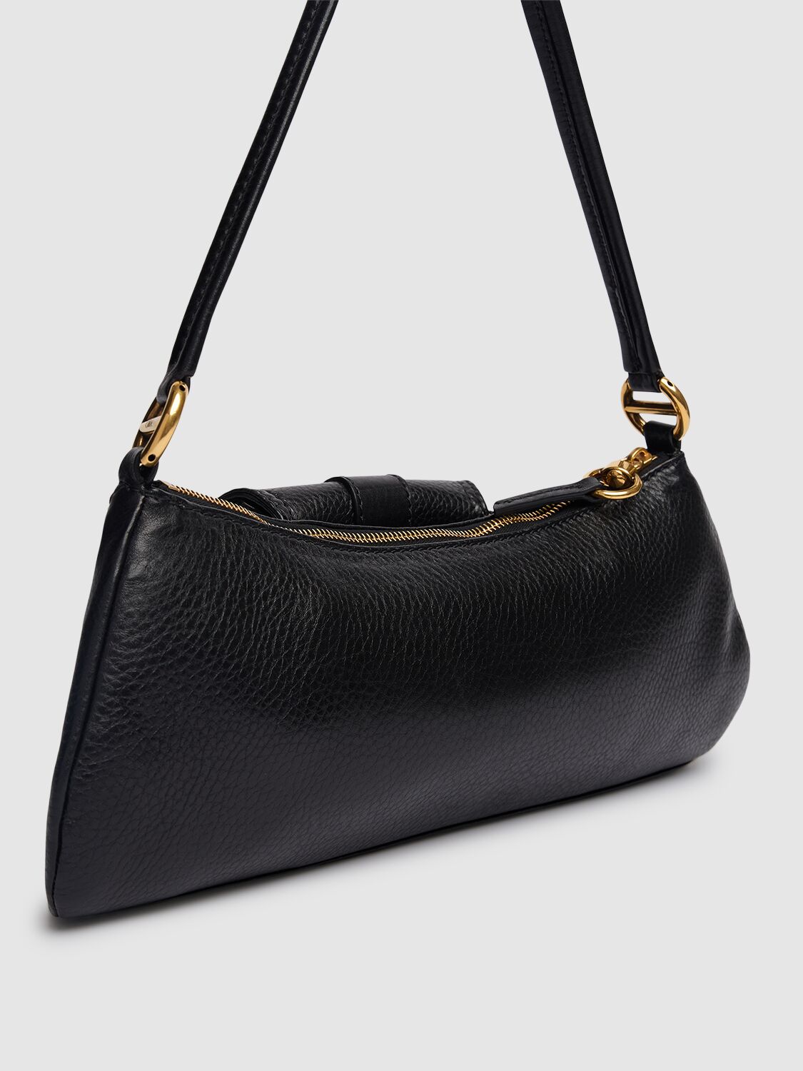 Shop Chloé The 99 Shiny Grained Leather Bag In Black