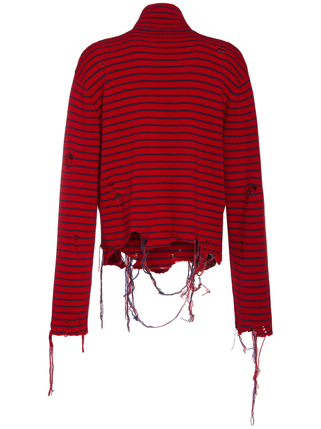 Shop Alexander Mcqueen Half-zip Wool Turtleneck Sweater In Fire Red/blue