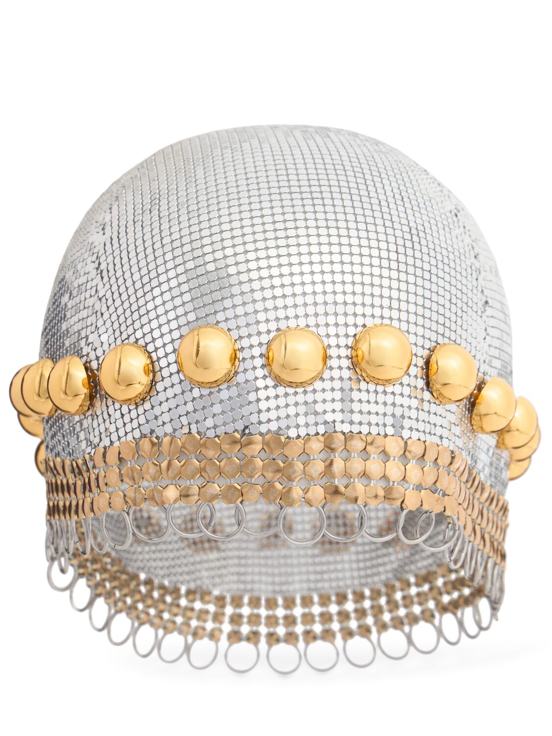 Rabanne Bonnet Mesh Head Piece In Silver