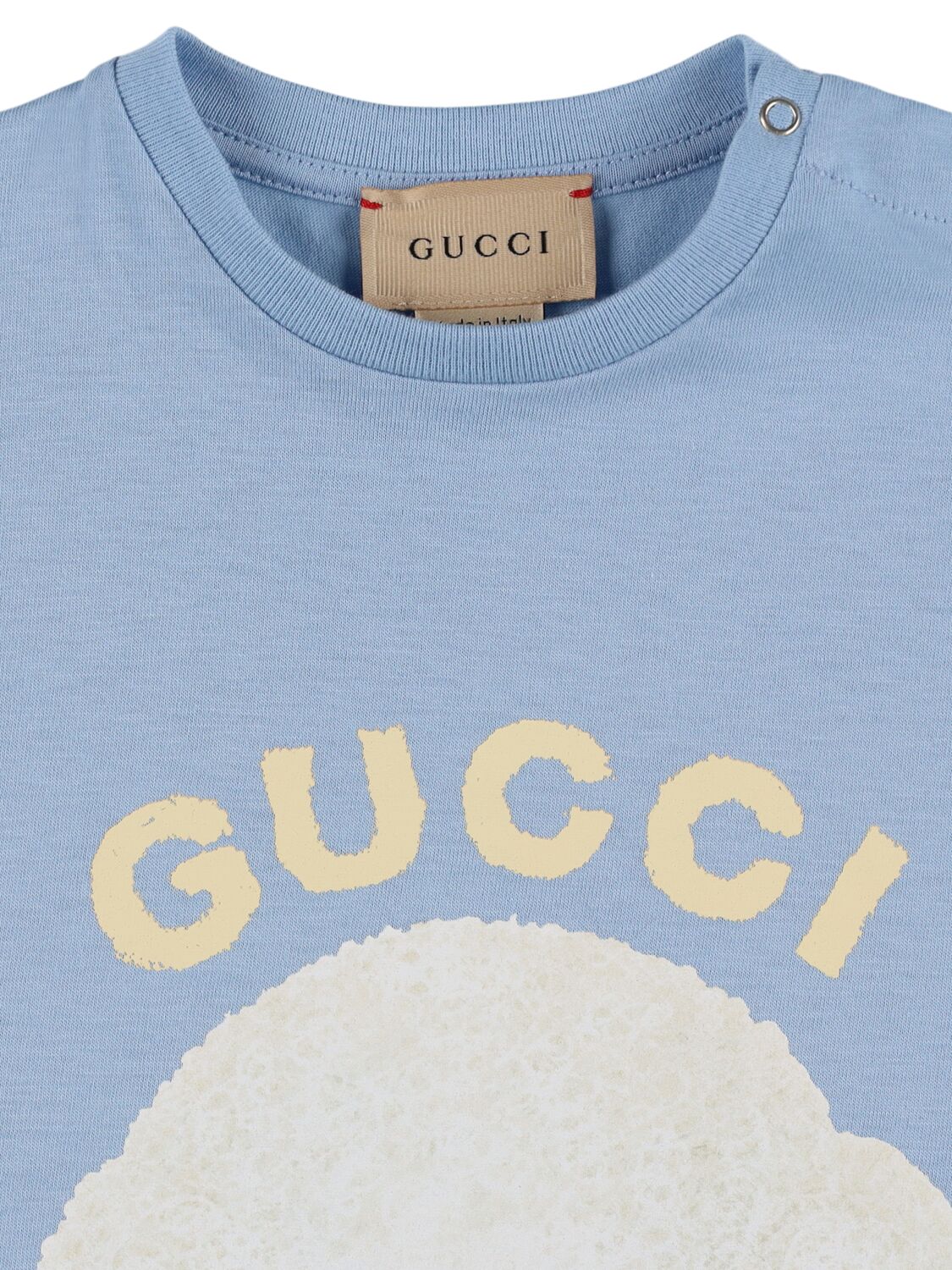 Shop Gucci Logo Cotton T-shirt In Sky Blue