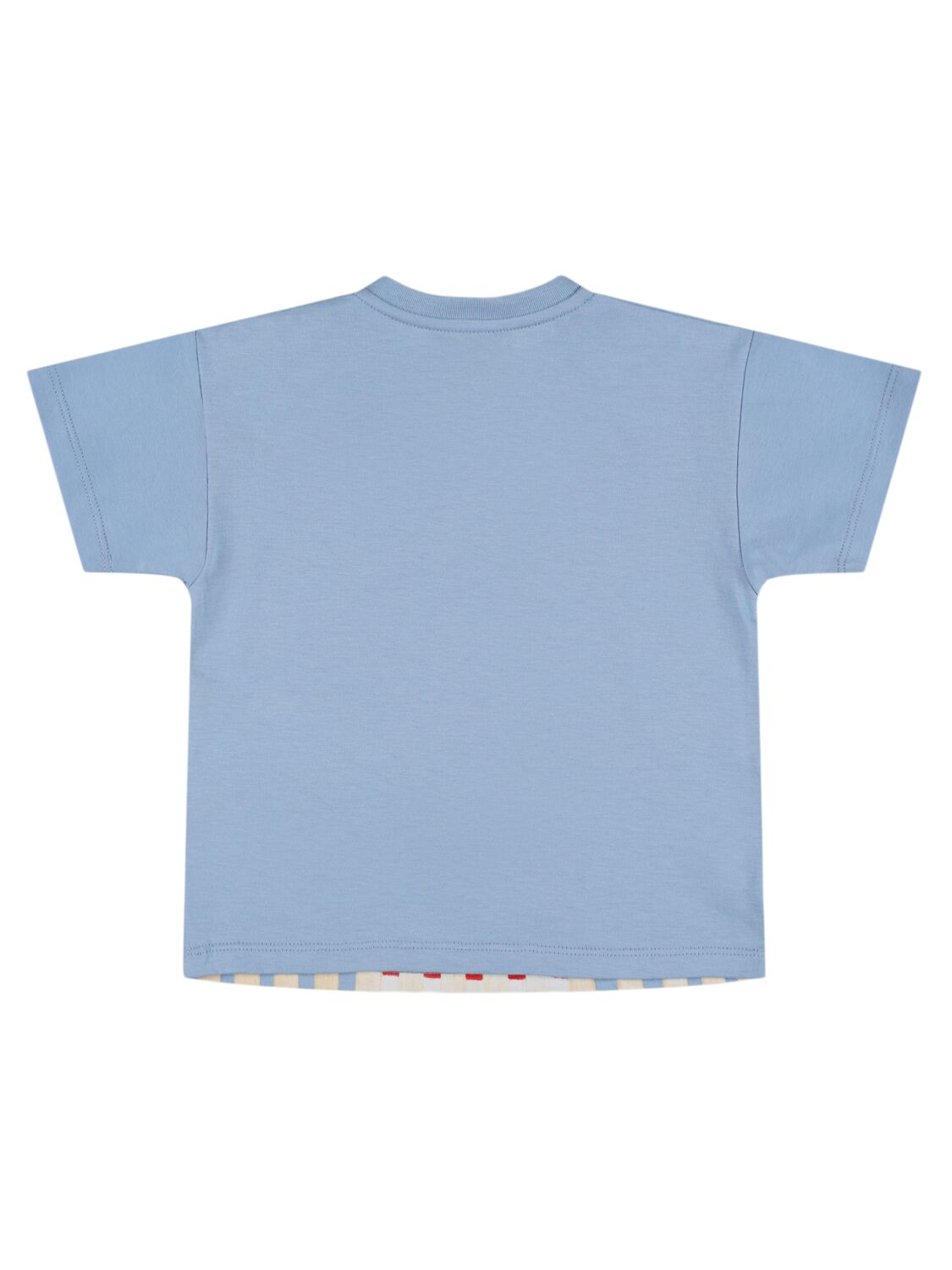 Shop Gucci Logo Cotton T-shirt In Sky Blue