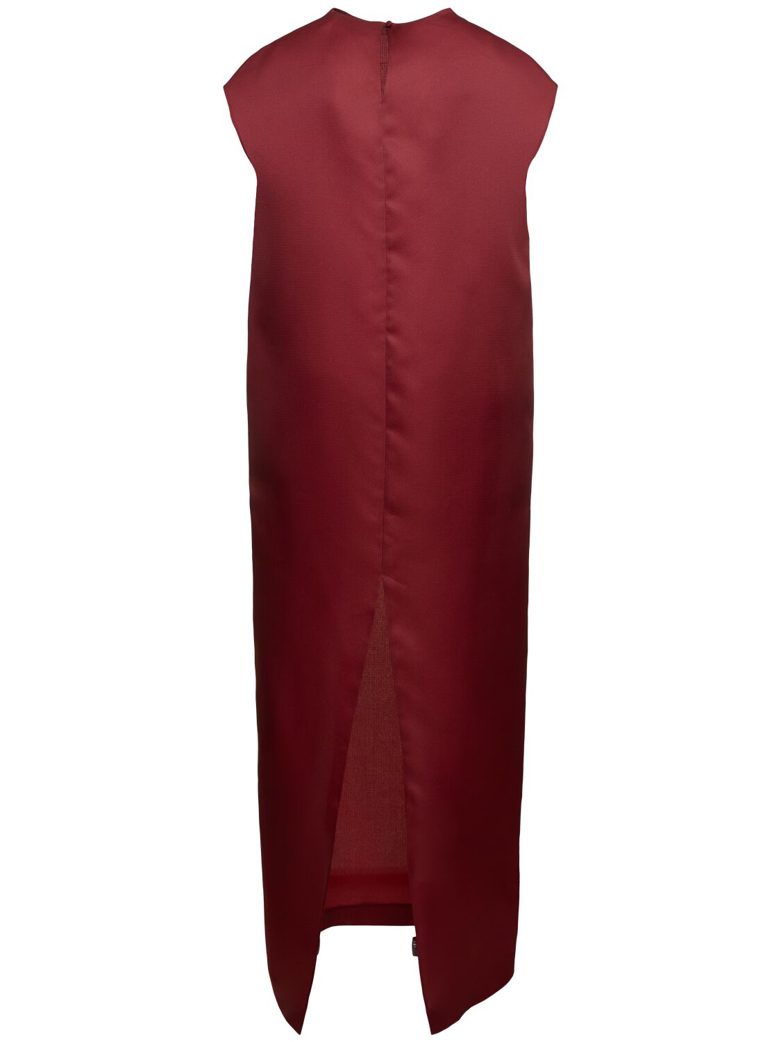 Shop Khaite Lohan Silk Satin Long Dress In Red