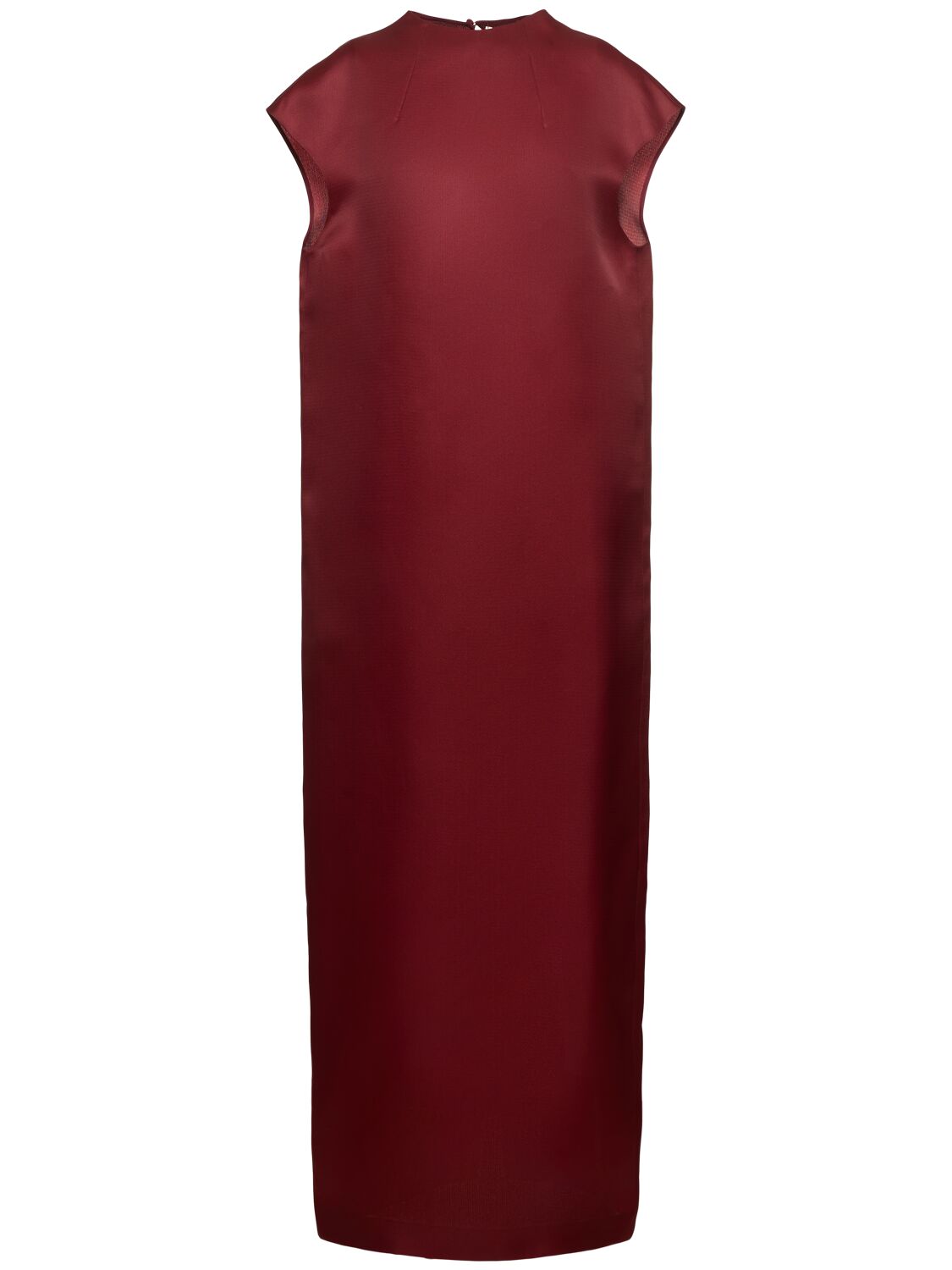 Shop Khaite Lohan Silk Satin Long Dress In Red