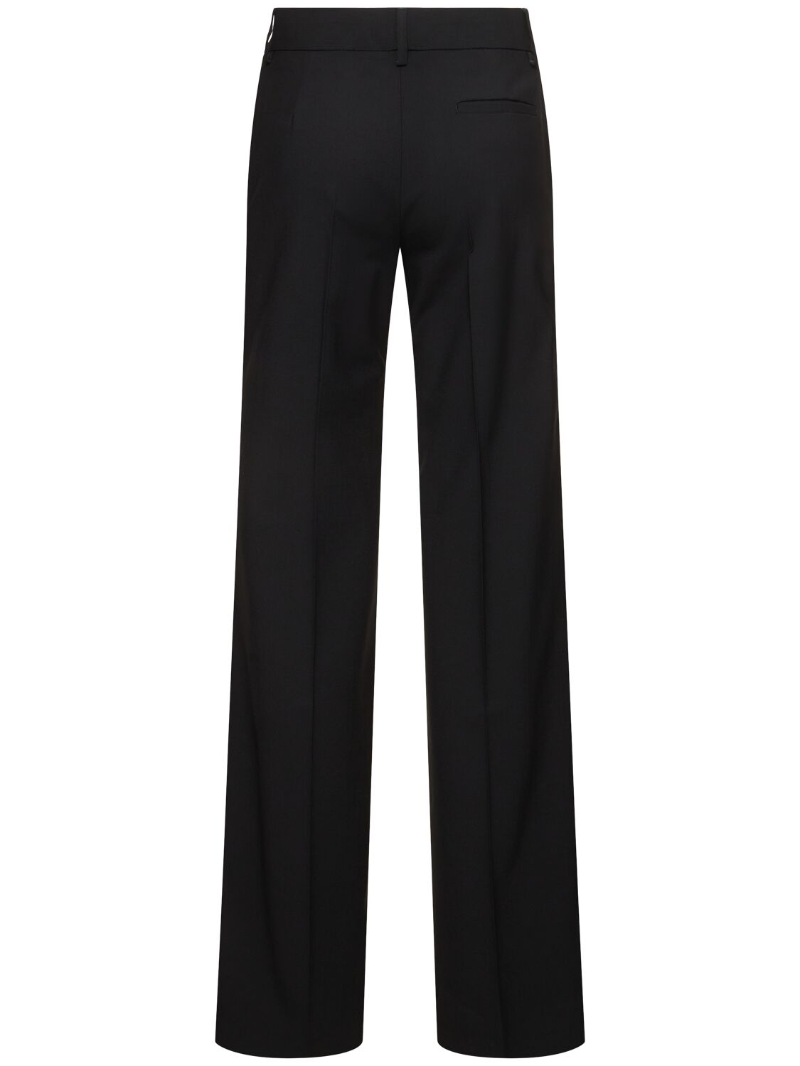 Shop Msgm Wool Blend Tailored Flared Pants In Black