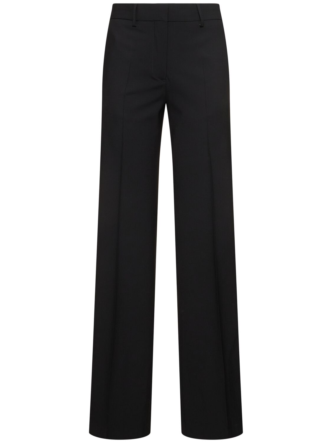 Wool Blend Tailored Flared Pants