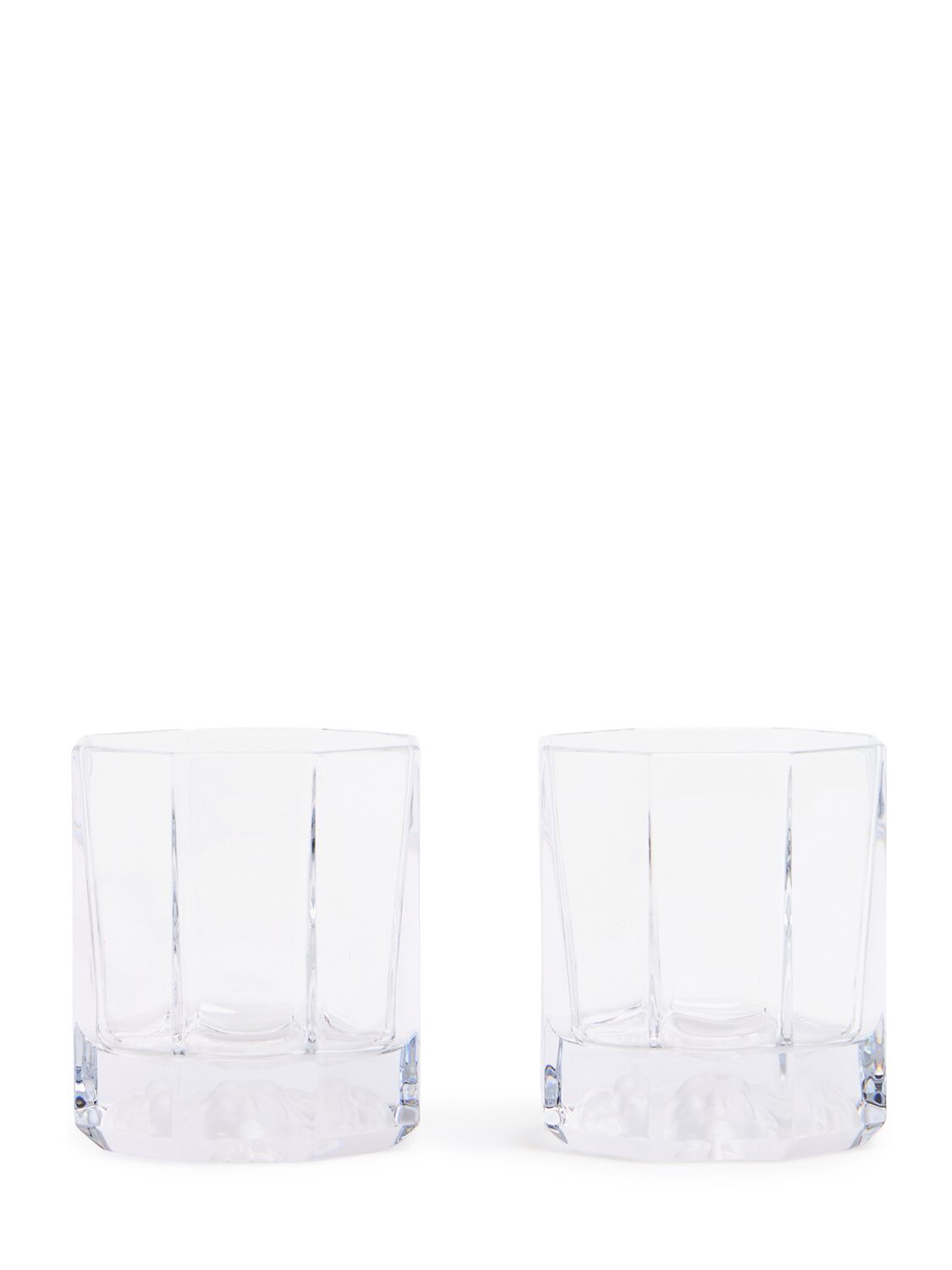 Versace Set Of 2 Medusa Lumière Whisky Glasses In Transparent