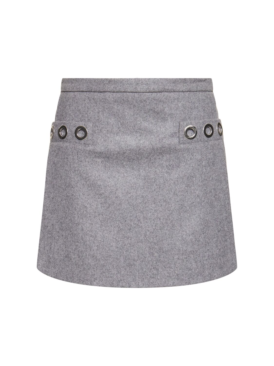 Wool Knit Embellished Mini Skirt