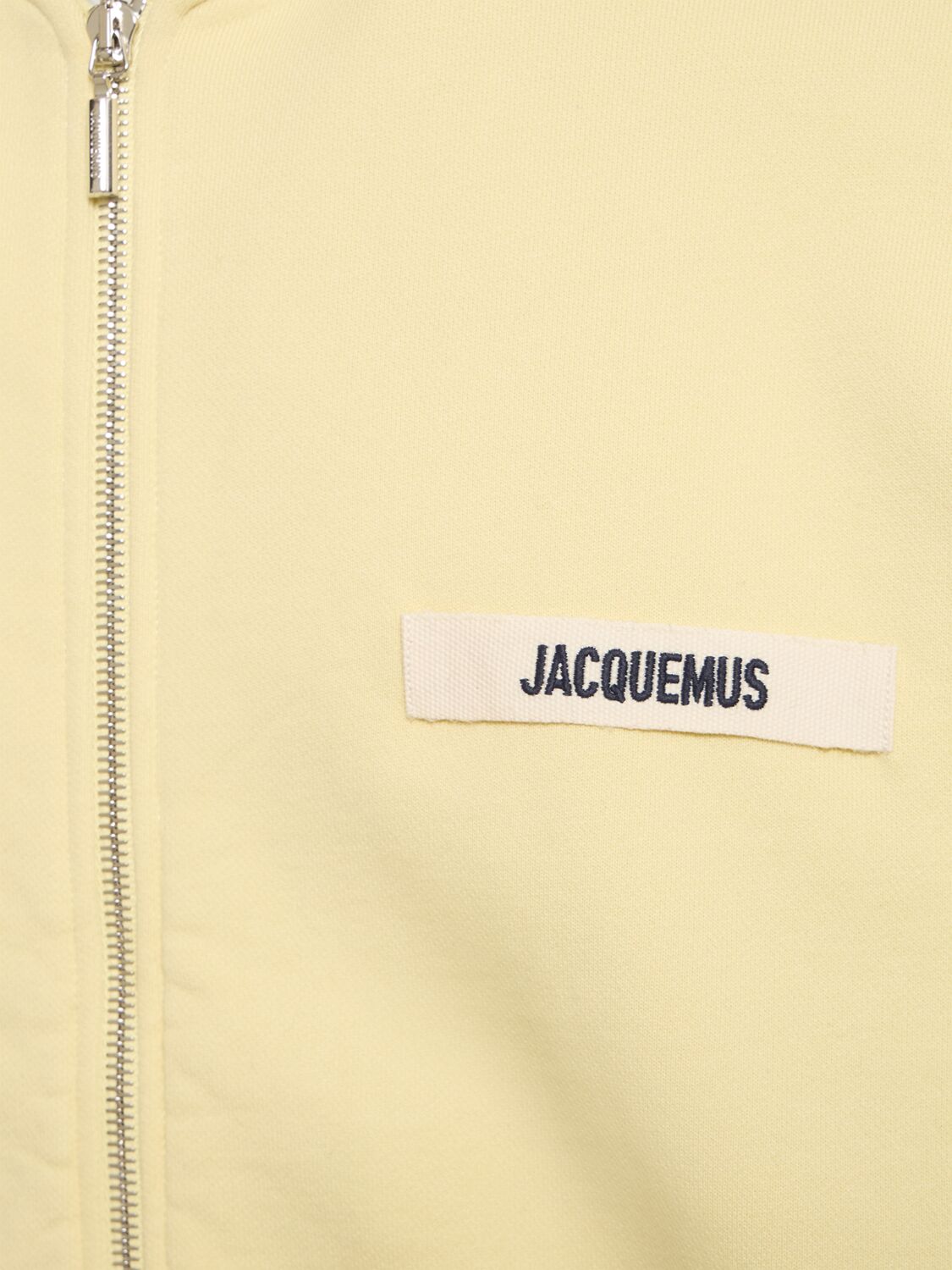 Shop Jacquemus Le Hoodie Gros Grain Zip-up Sweatshirt In Light Yellow