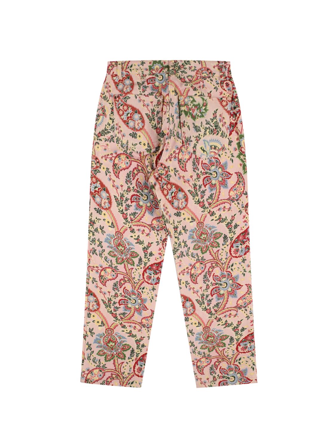 Shop Etro Printed Stretch Cotton Pants In Pink/multi