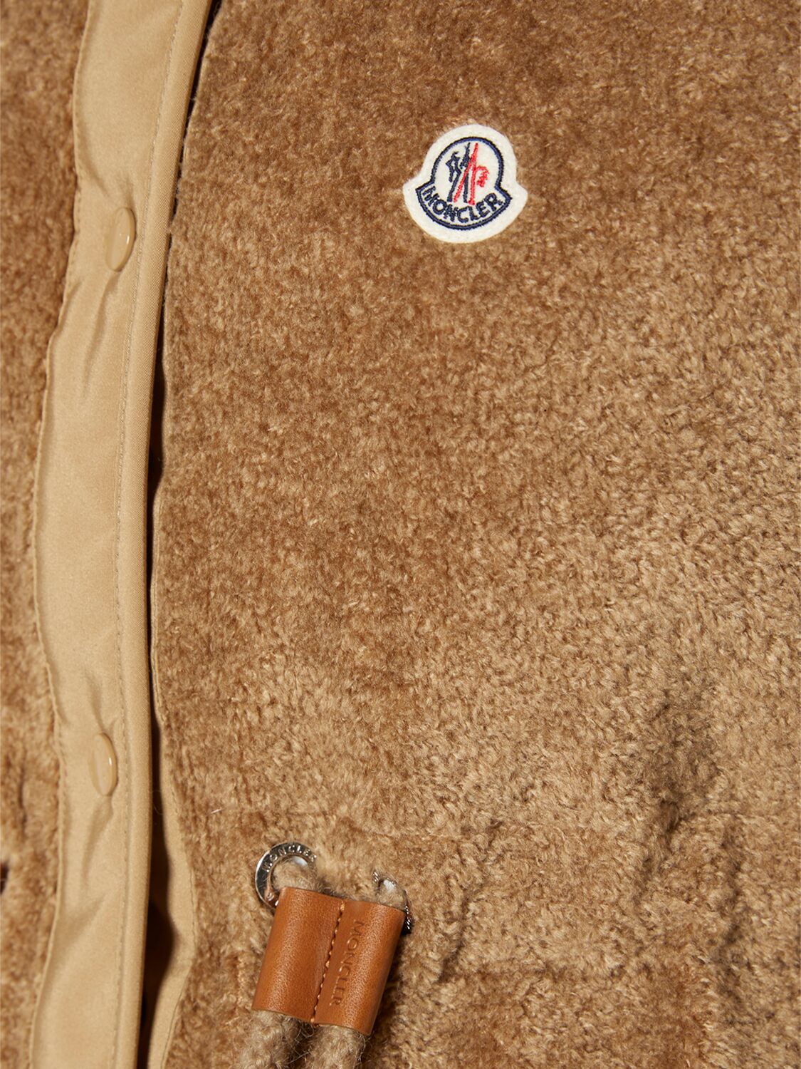 Shop Moncler Bost Teddy Down Vest In Brown