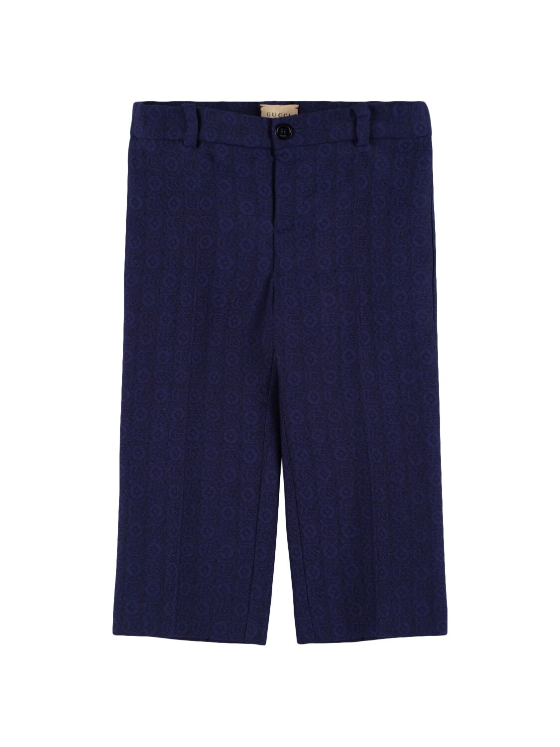 Gucci Gg Dots Flannel Wool Pants In Cold Night Blue