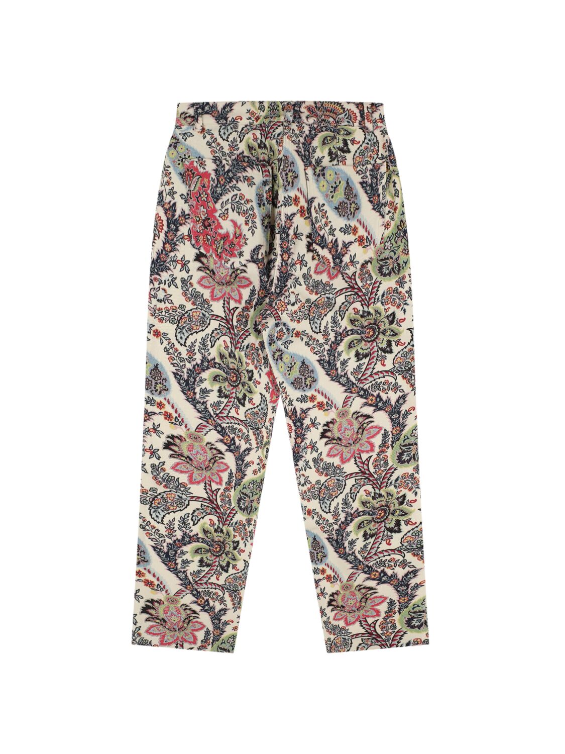 Shop Etro Printed Stretch Cotton Pants In Beige/multi