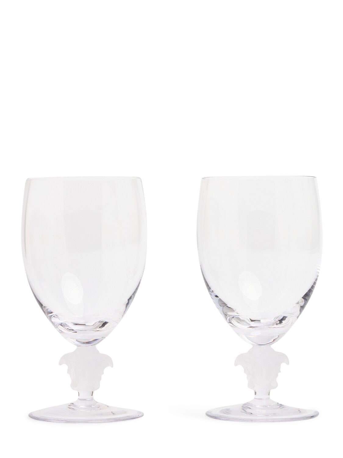 Versace Set Of 2 Medusa Lumière Water Glasses In Transparent