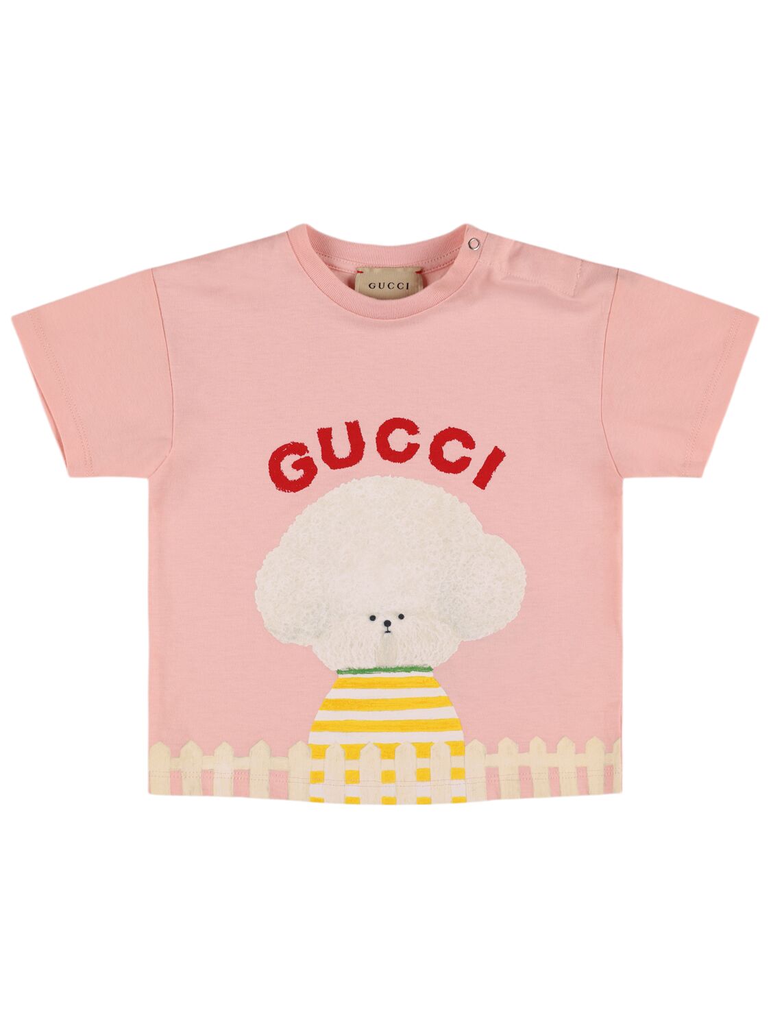 Gucci Logo Cotton T-shirt In Smooth Pink