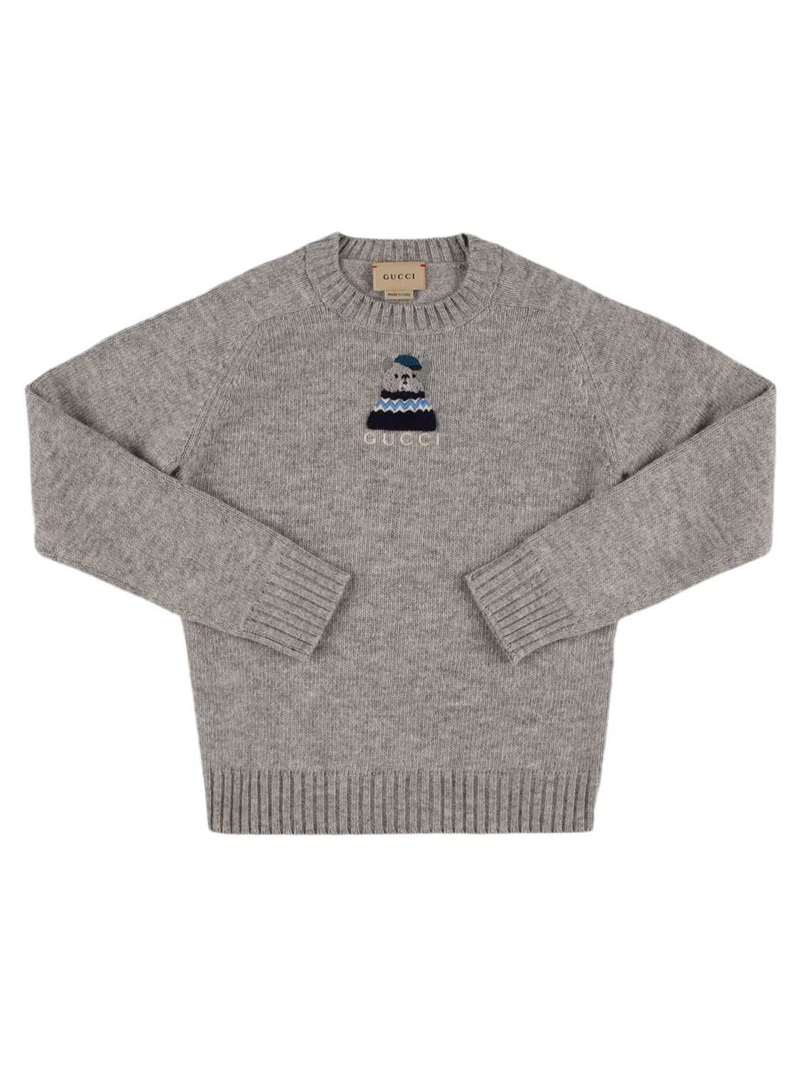 Gucci Wool Crewneck Sweater In Heather Grey