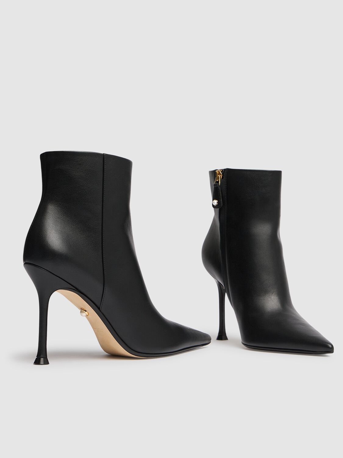 Shop Alevì 95mm Jude Leather Ankle Boots In Black