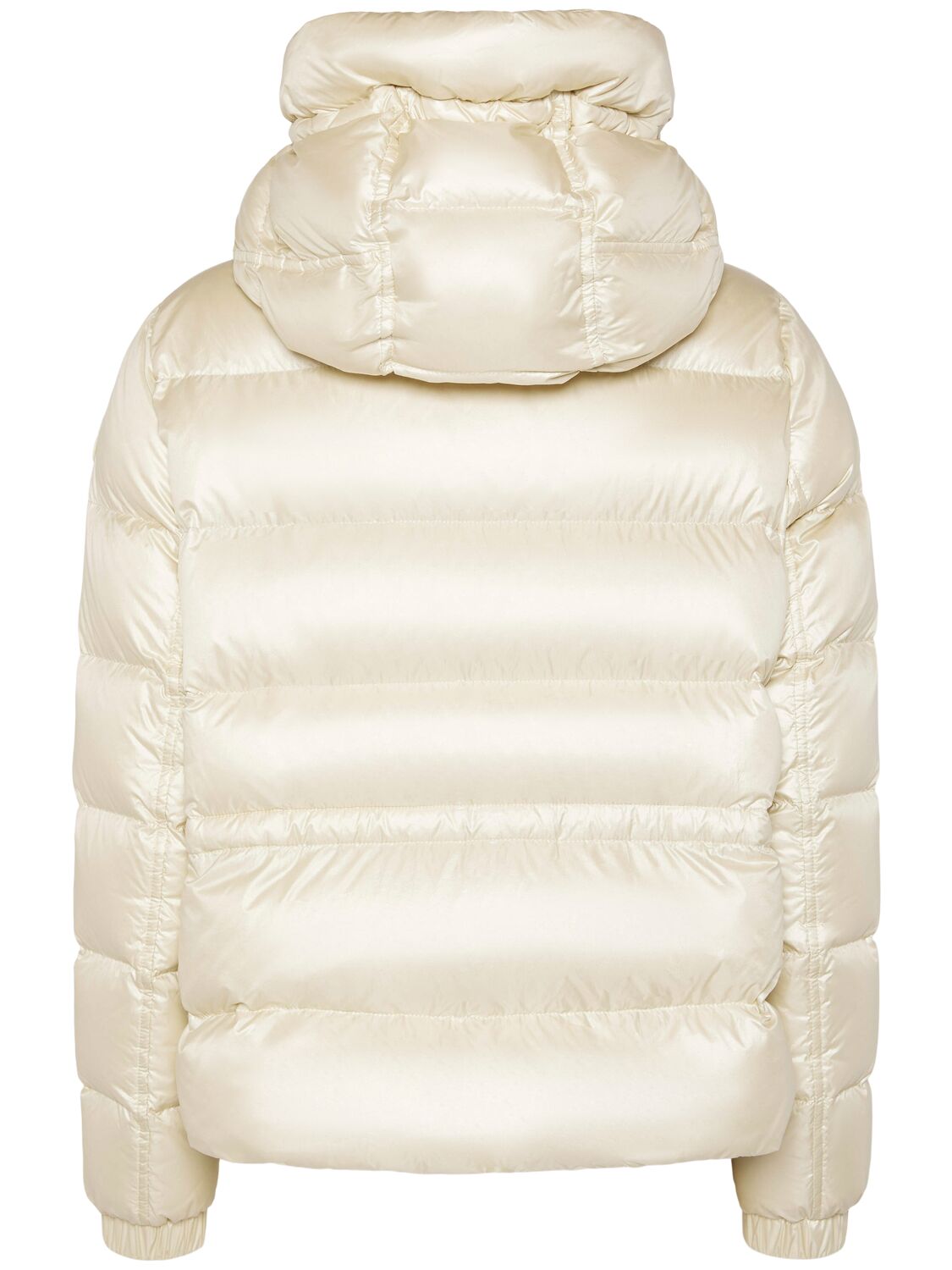 Shop Moncler Biron Nylon Down Jacket In Silk White