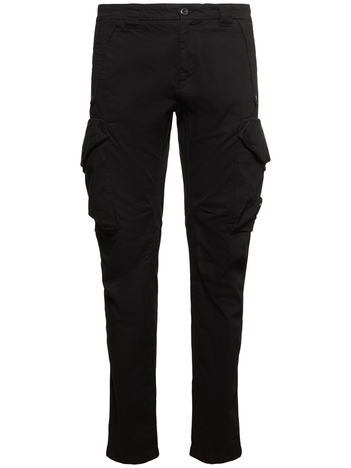 Shop C.p. Company Stretch Cotton Lens Cargo Pants In Black