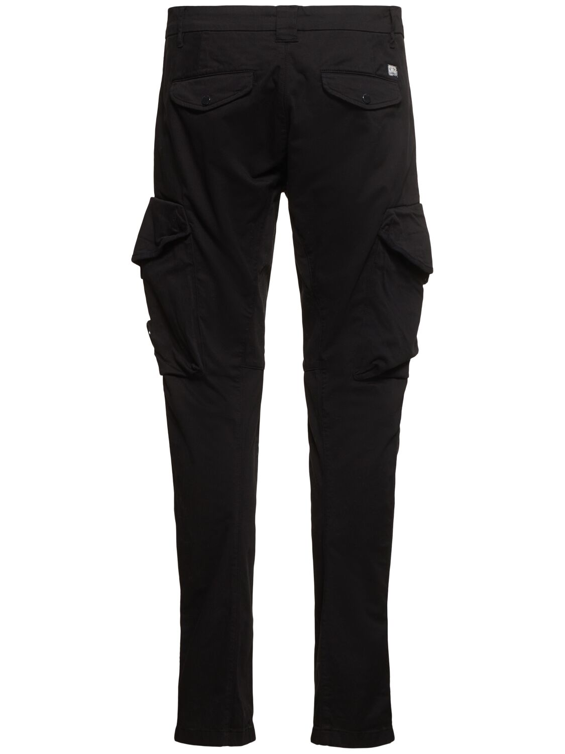 Shop C.p. Company Stretch Cotton Lens Cargo Pants In Black