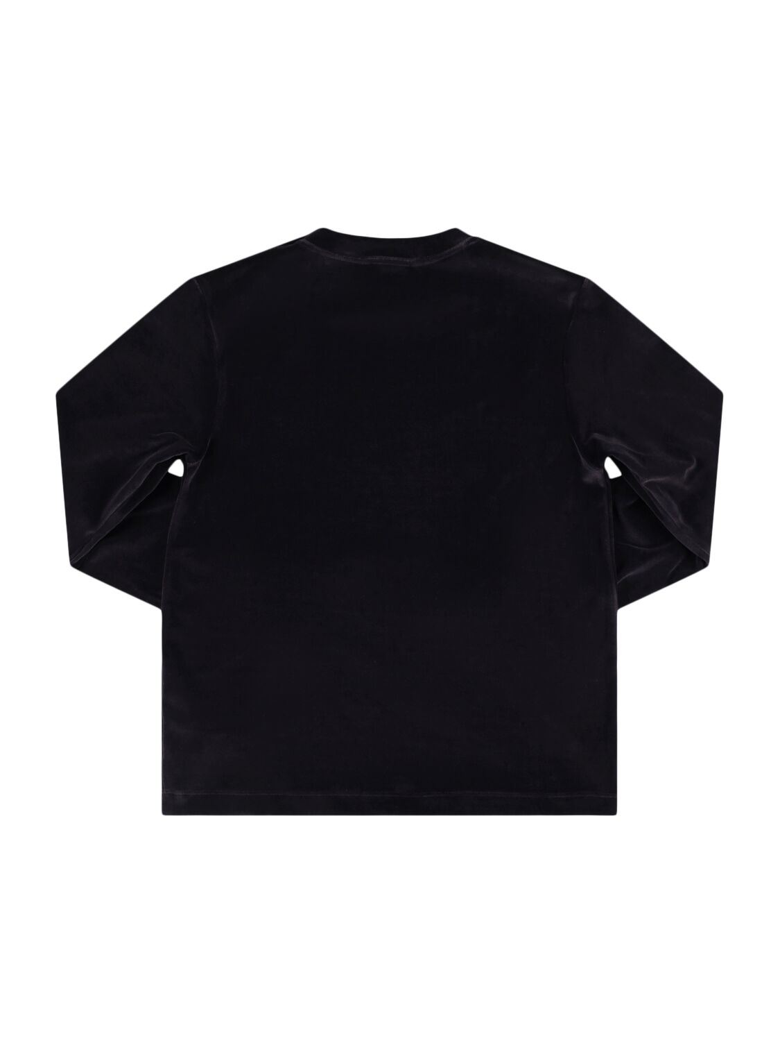 Shop Balmain Cotton Blend Velvet Crewneck Sweatshirt In Blue/gold