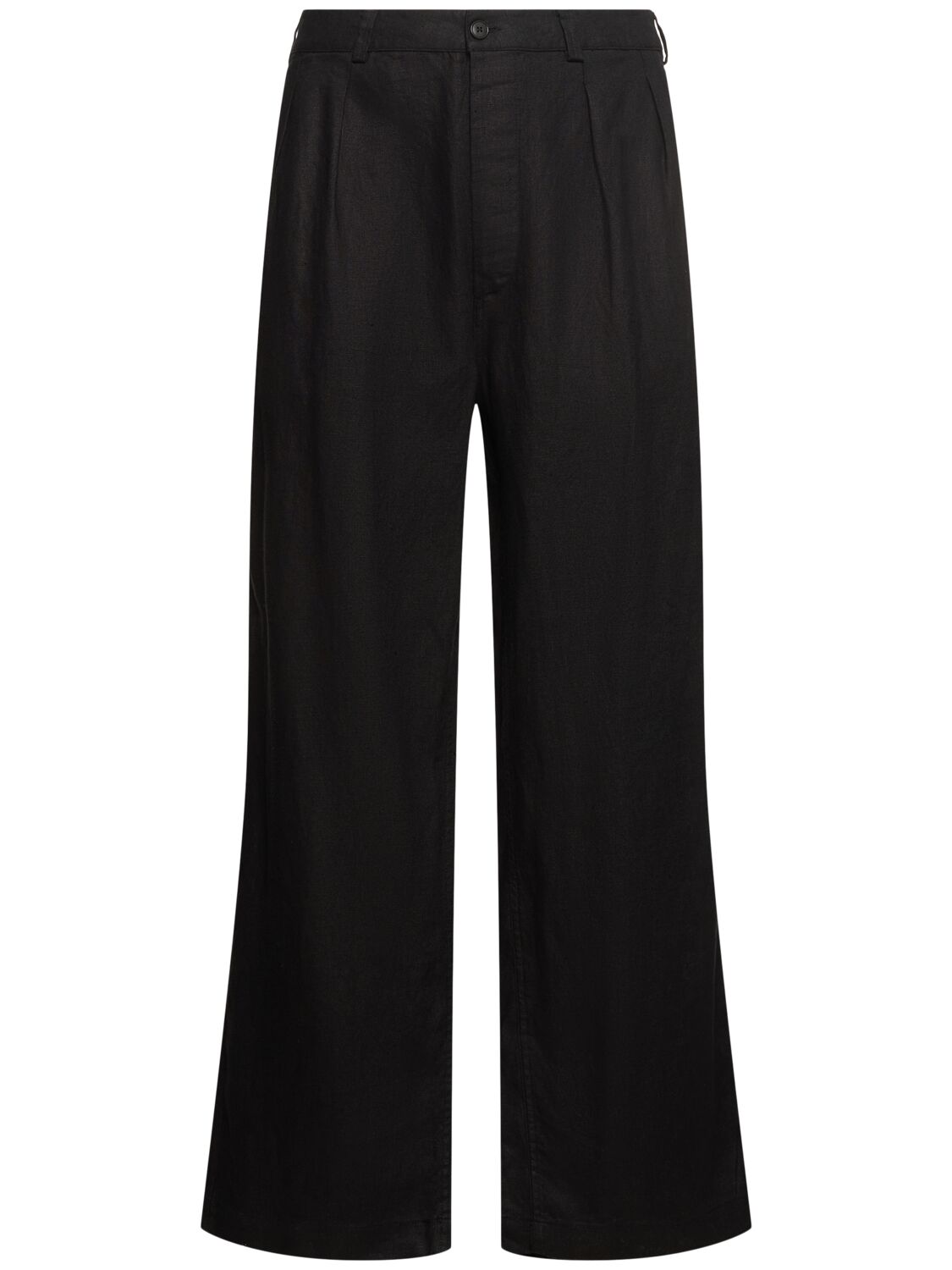 Sunflower Pleated Linen Pants In Black