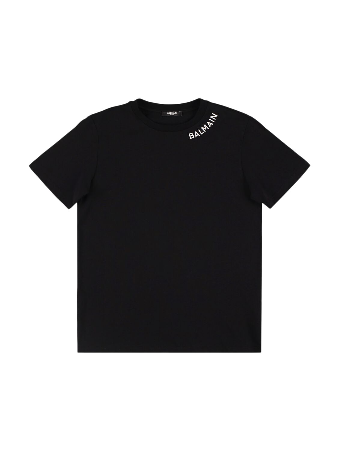 Balmain Cotton Jersey T-shirt W/ Logo In Black/white