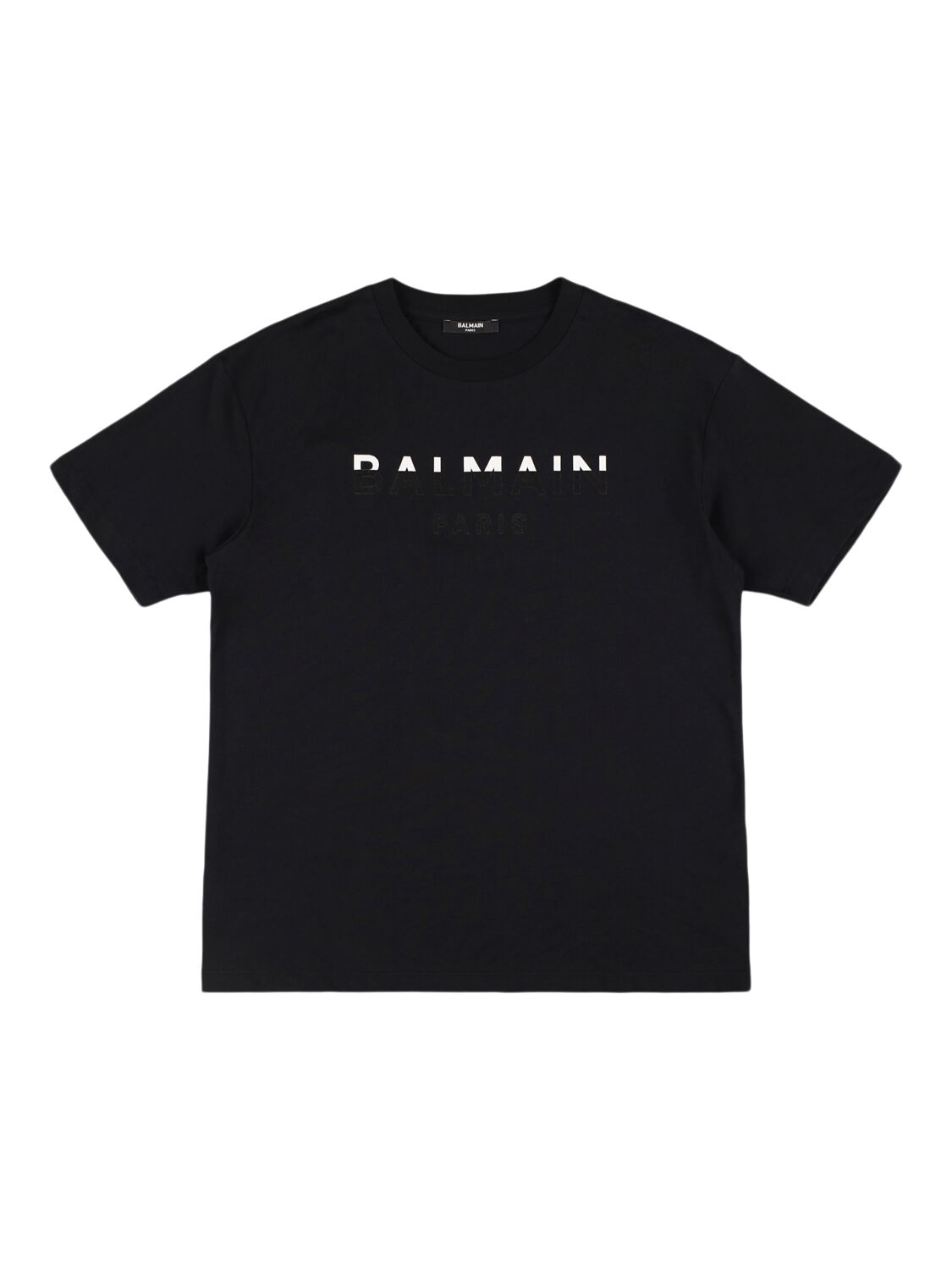 Balmain Cotton Jersey T-shirt W/ Logo In Black