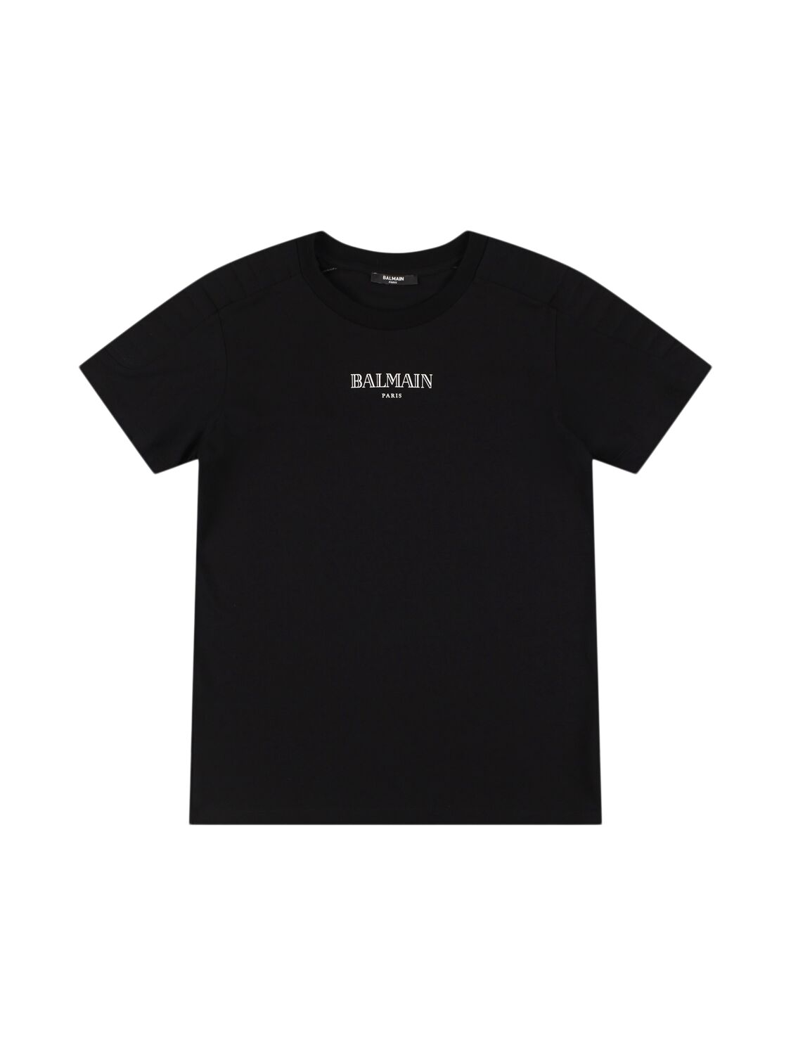 Balmain Cotton Jersey T-shirt W/ Logo In Black/white