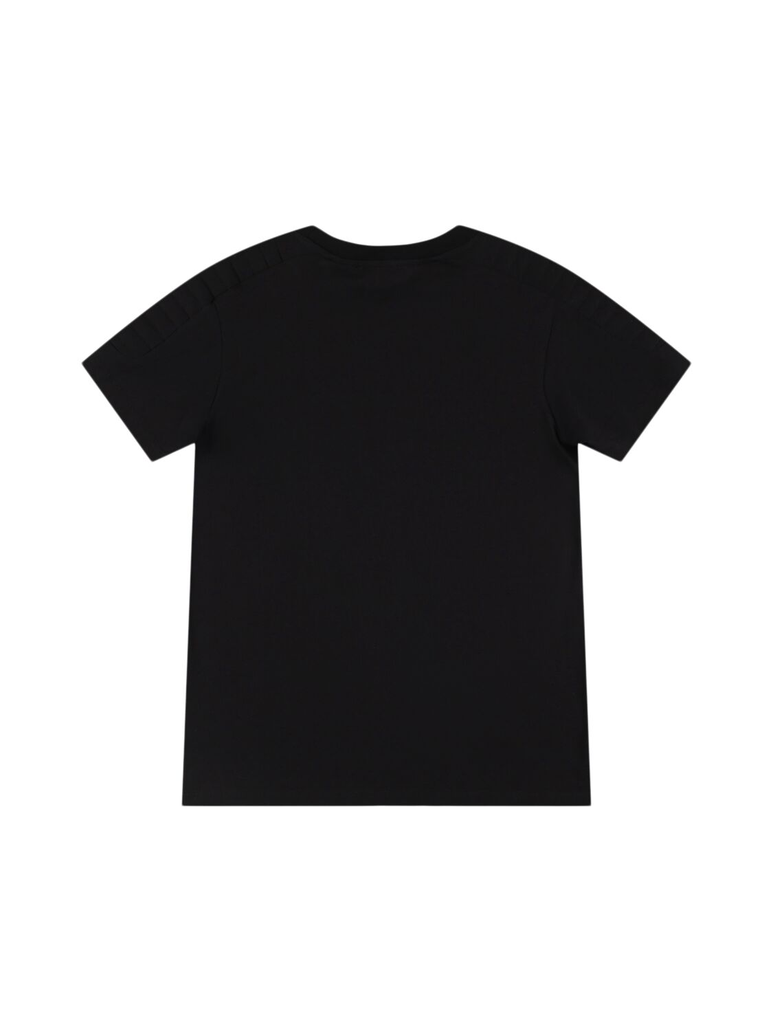 Shop Balmain Cotton Jersey T-shirt W/ Logo In Black/white