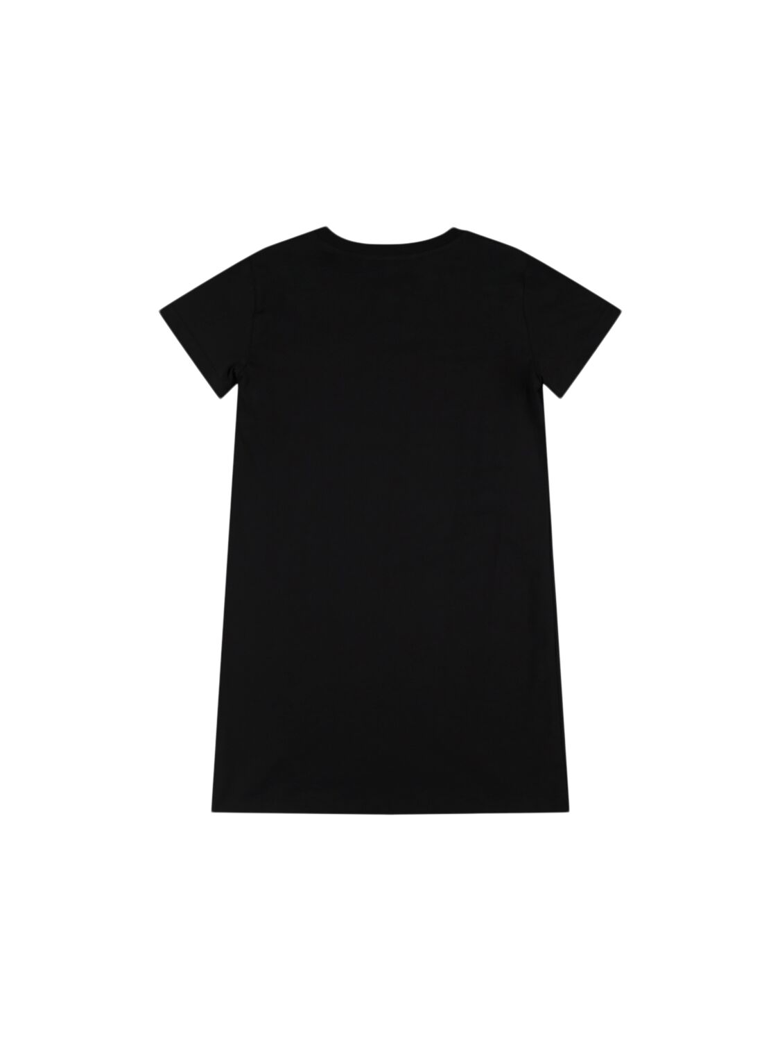 Shop Balmain Printed Logo Cotton Jersey T-shirt Dress In Black