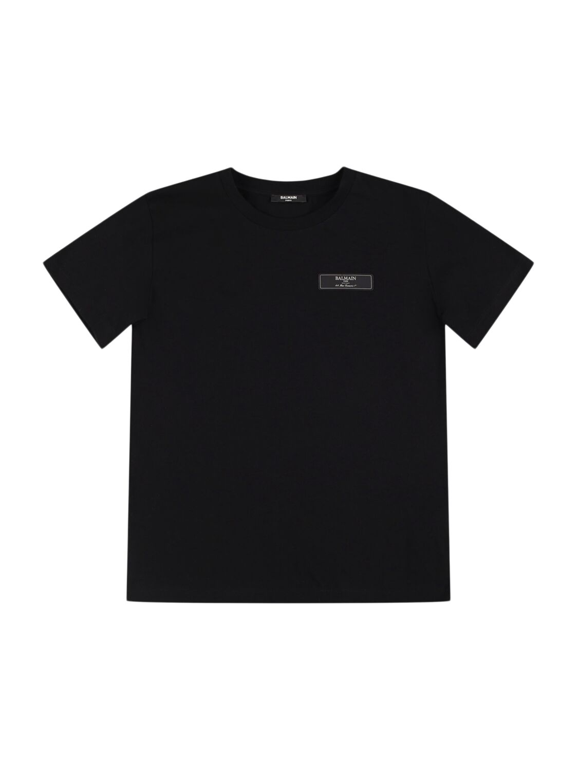 Balmain Cotton Jersey T-shirt W/ Logo In Black