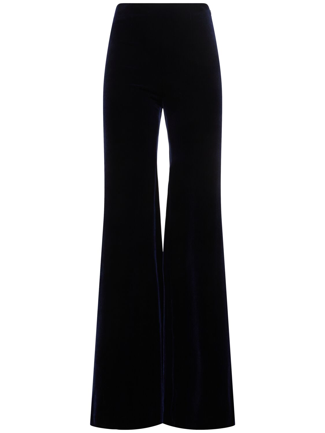 Galvan Silk Velvet Wide-leg Trousers In Dark Blue