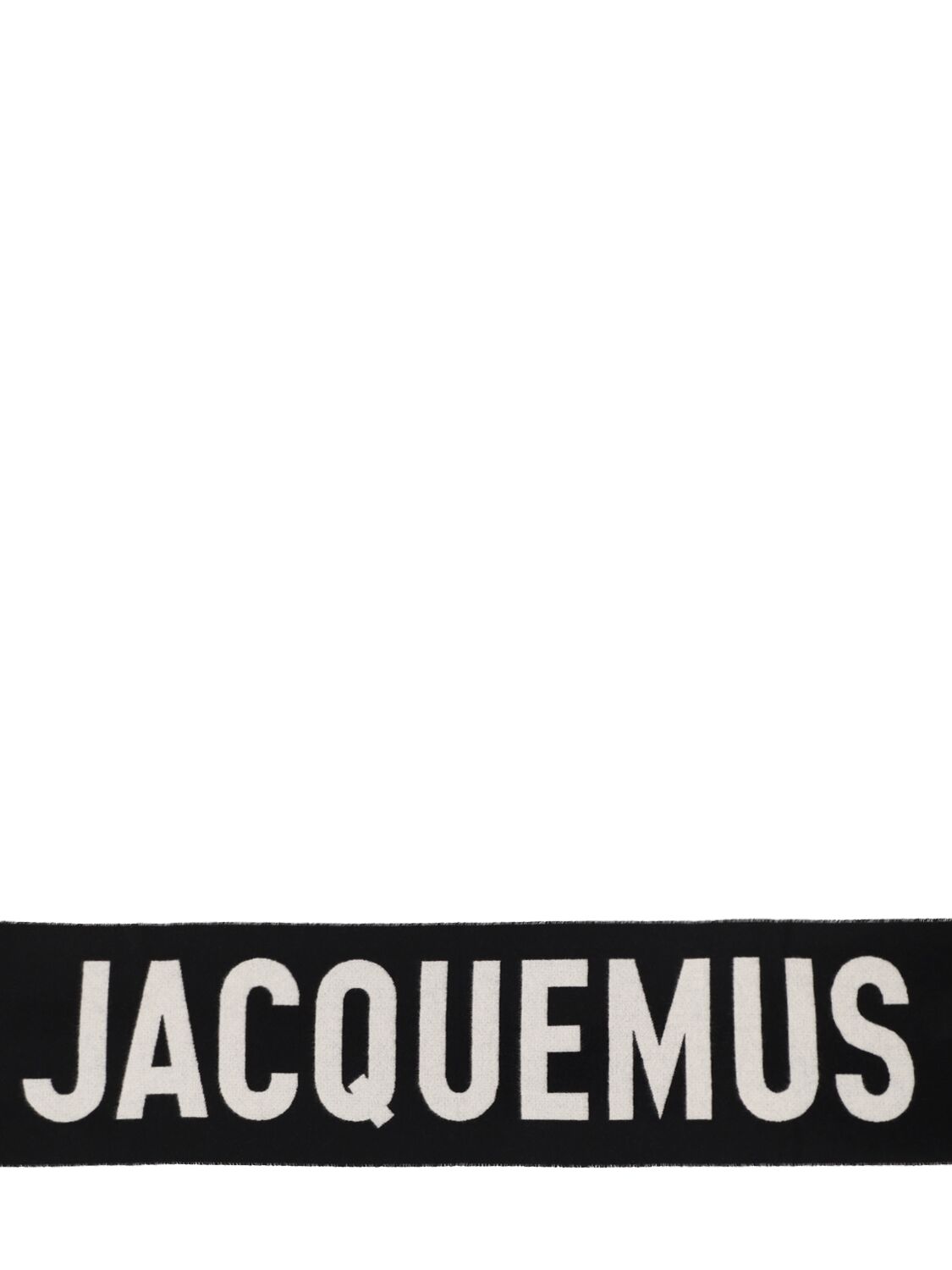 Shop Jacquemus L'echarpe Logo Wool Scarf In Black