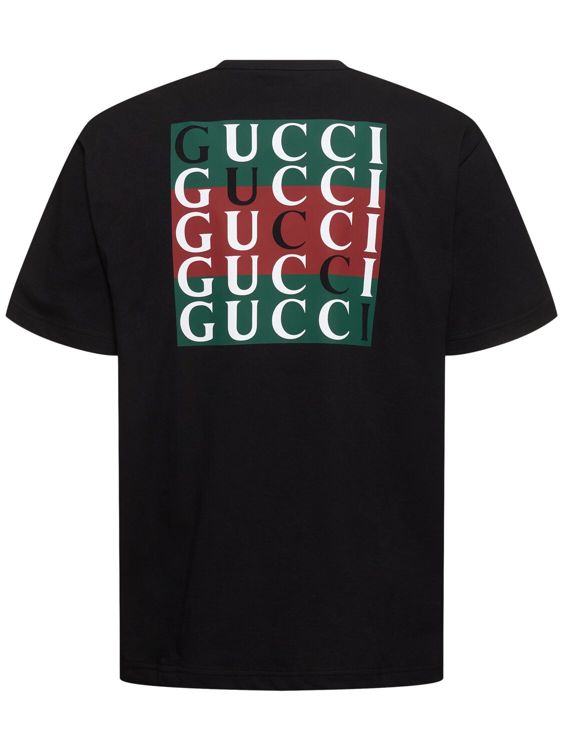 Shop Gucci Gg Logo Cotton T-shirt In Black