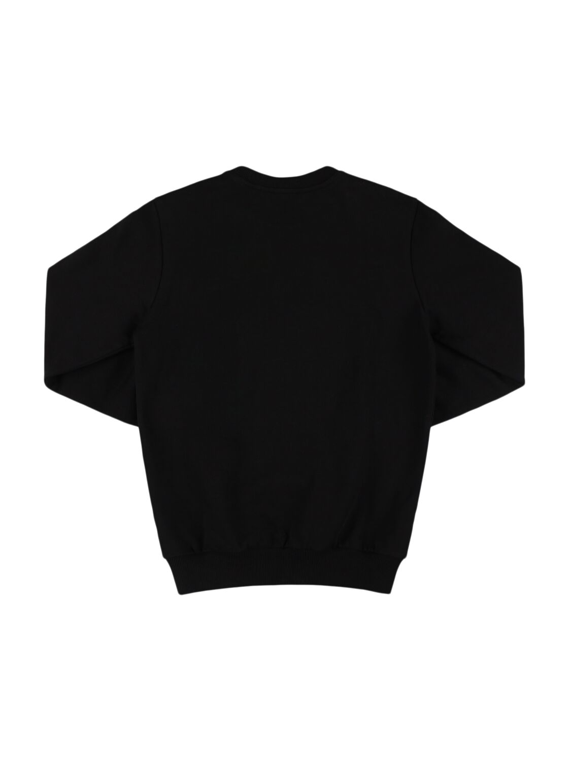 Shop Balmain Logo Cotton Crewneck Sweatshirt In Black/white