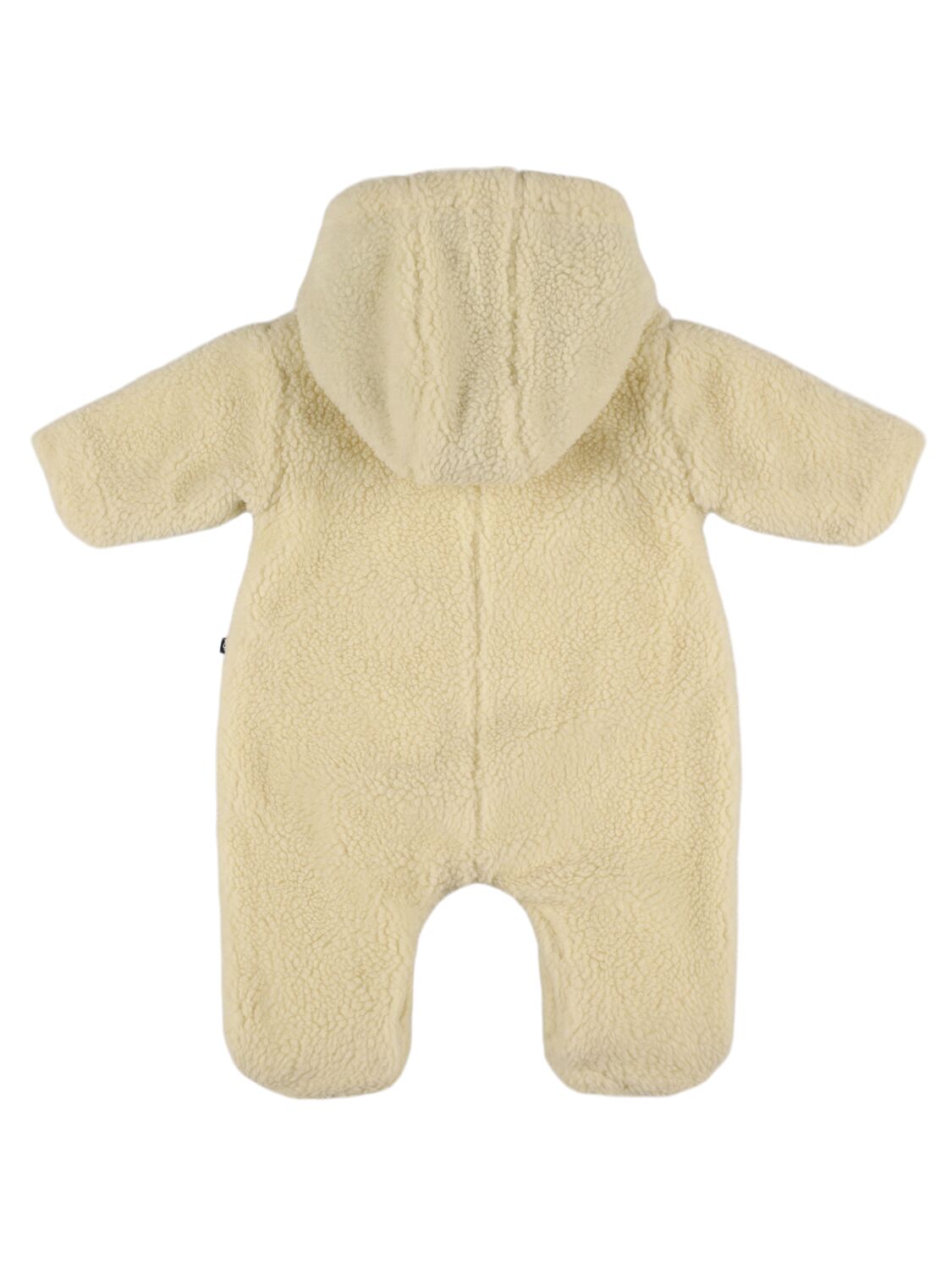 Shop Petit Bateau Hooded Faux Fur Teddy Romper In Beige