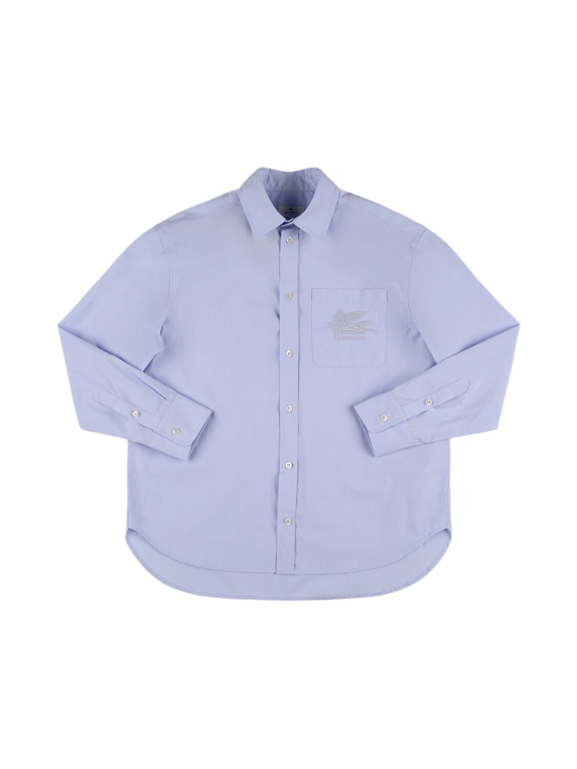 Etro Kids' Cotton Poplin Shirt In Light Blue