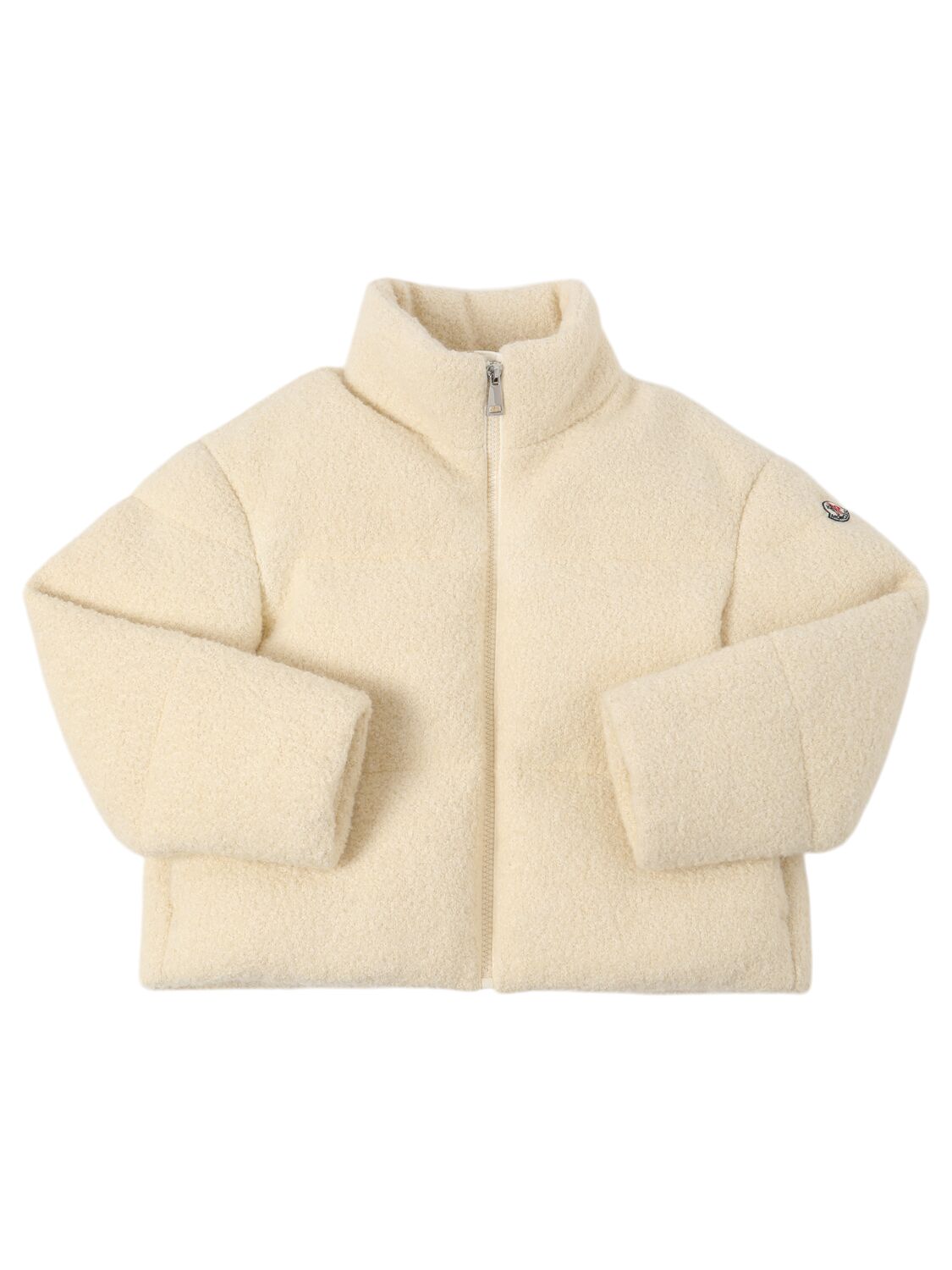 Moncler Babas Virgin Wool Bouclé Down Jacket In White