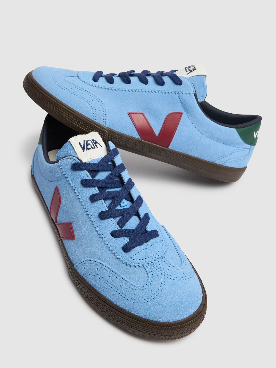 Shop Veja Volley Bastille Sneakers In Aqua/marsala