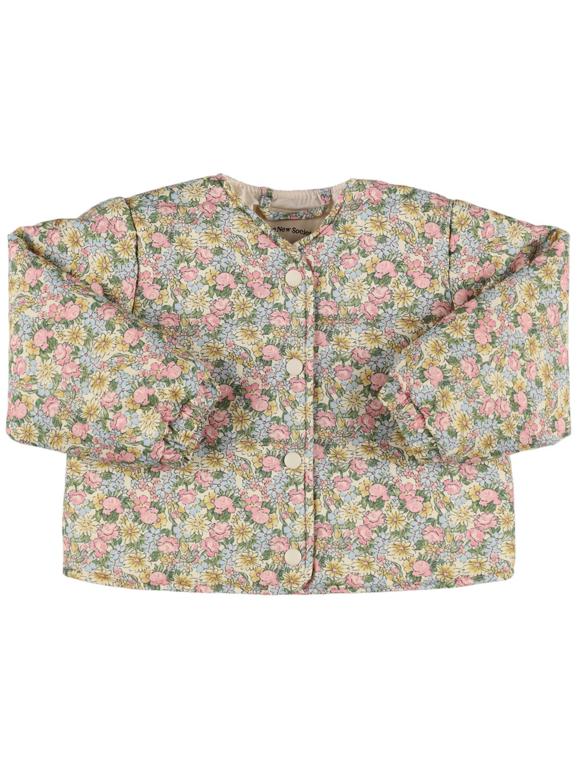 The New Society Printed Recycled Poly Quilted Jacket In Multicolor