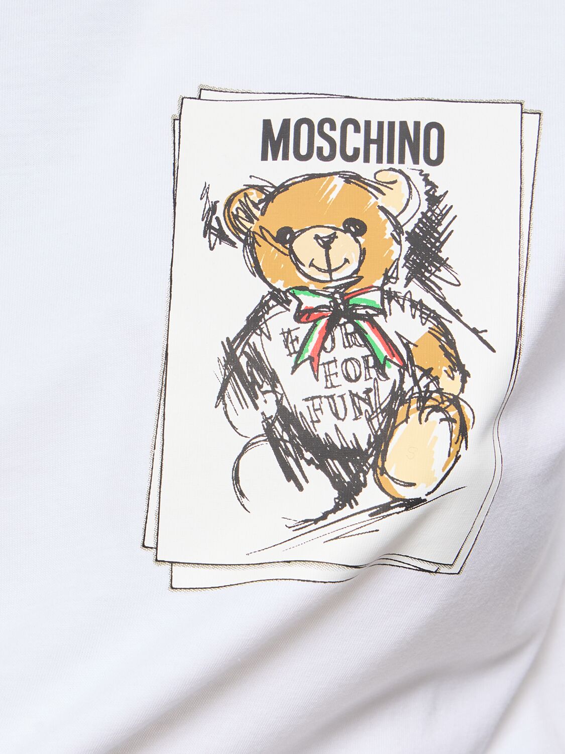 Shop Moschino Cotton Jersey T-shirt In White