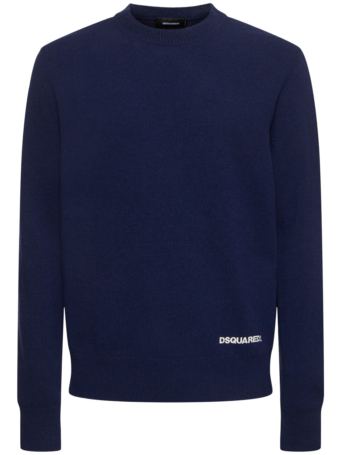 Shop Dsquared2 Crewneck Knit Sweater In Navy