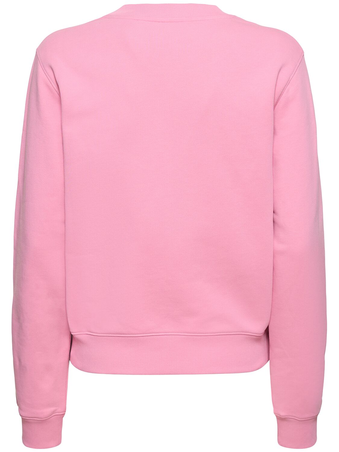 Shop Moschino Printed Cotton Jersey Sweatshirt In Pink