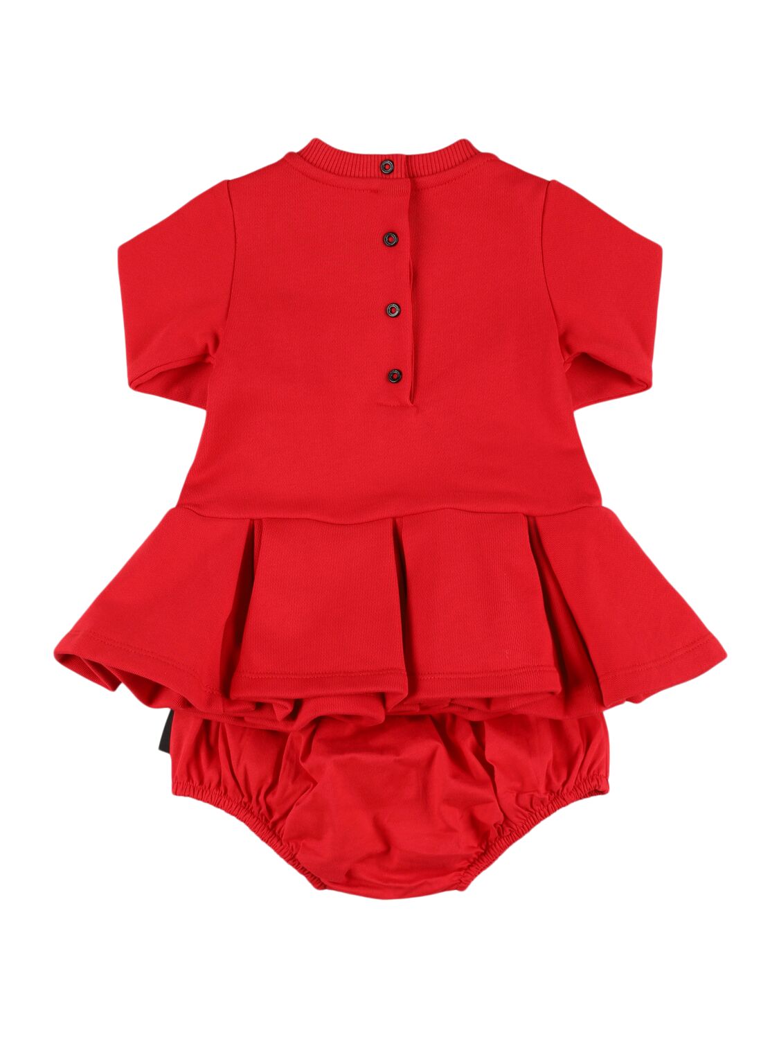 Shop Balmain Cotton Sweat Dress & Diaper Cover In Red