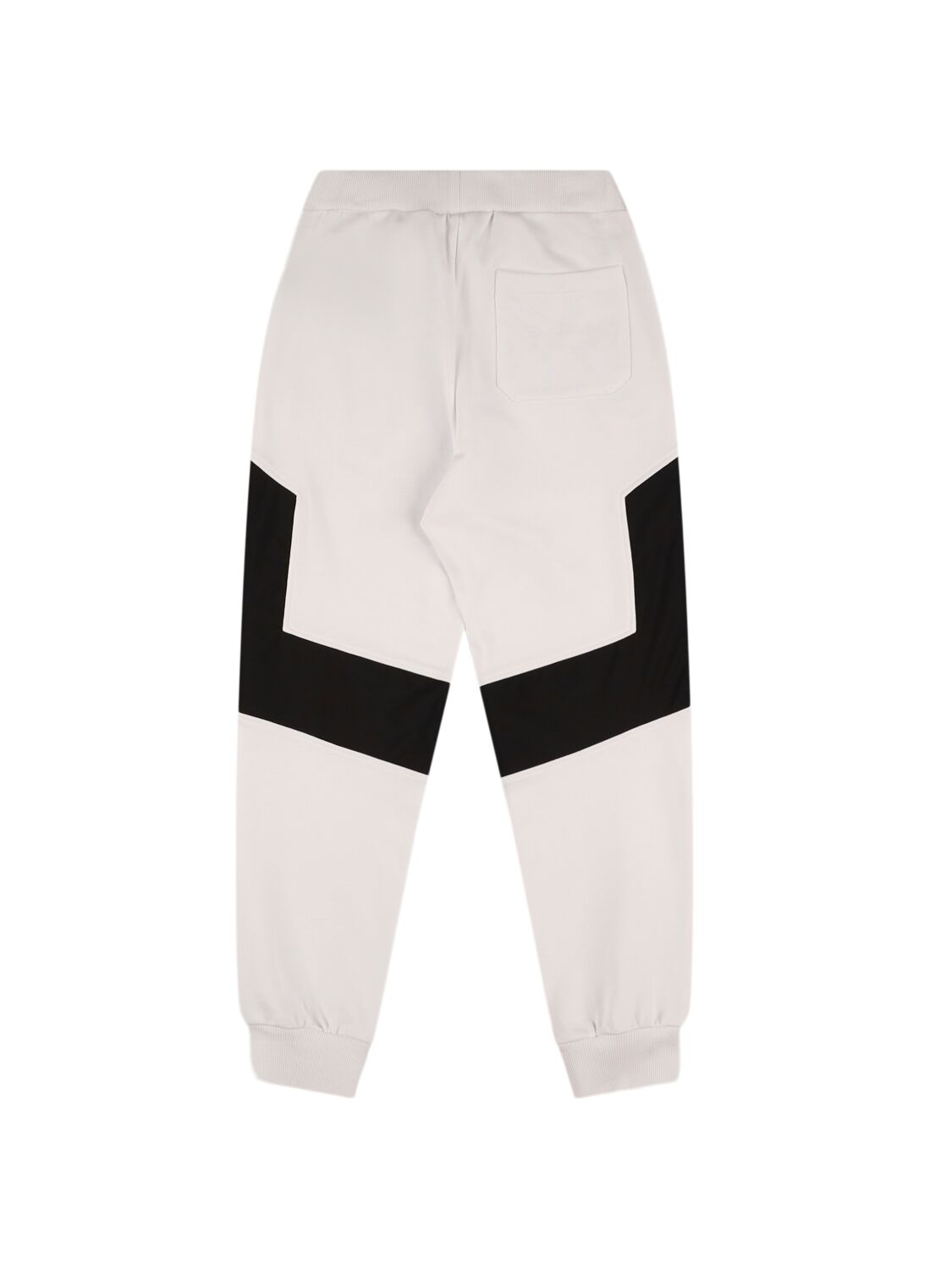 Balmain Cotton Sweatpants W/ Nylon Inserts In White/black