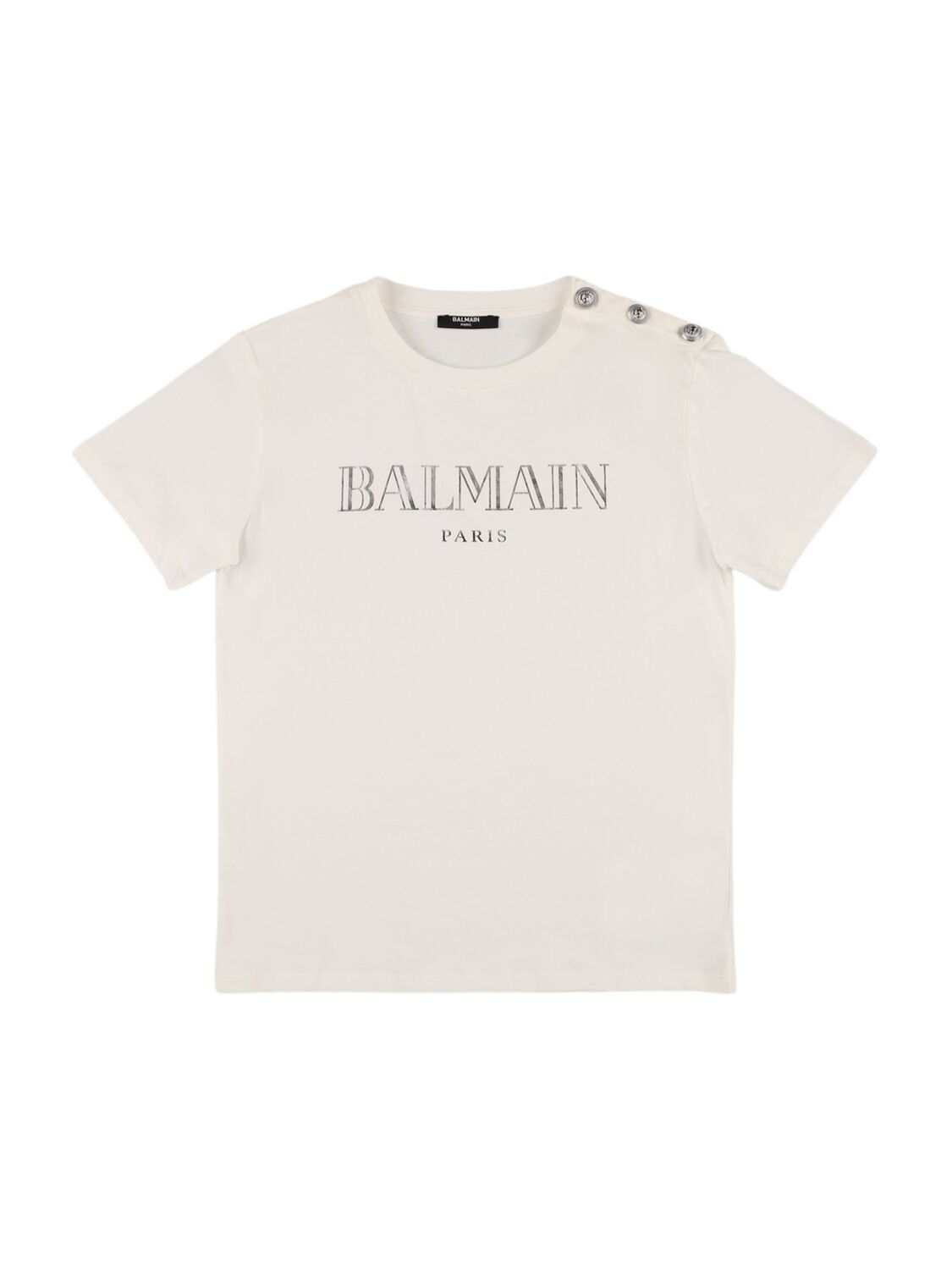 Balmain Cotton Jersey T-shirt W/ Logo In White