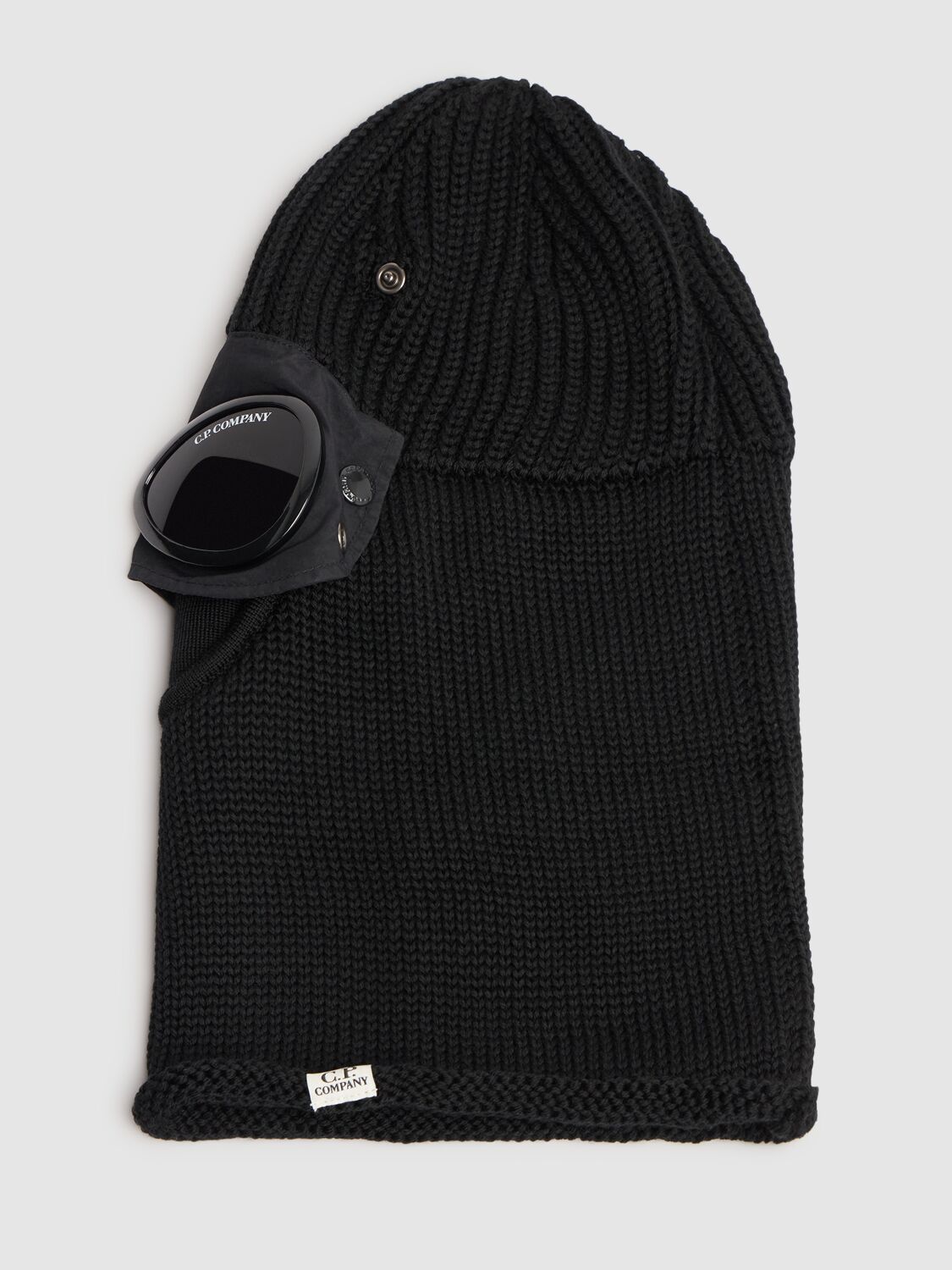 Shop C.p. Company Extra Fine Wool Goggle Balaclava In Black