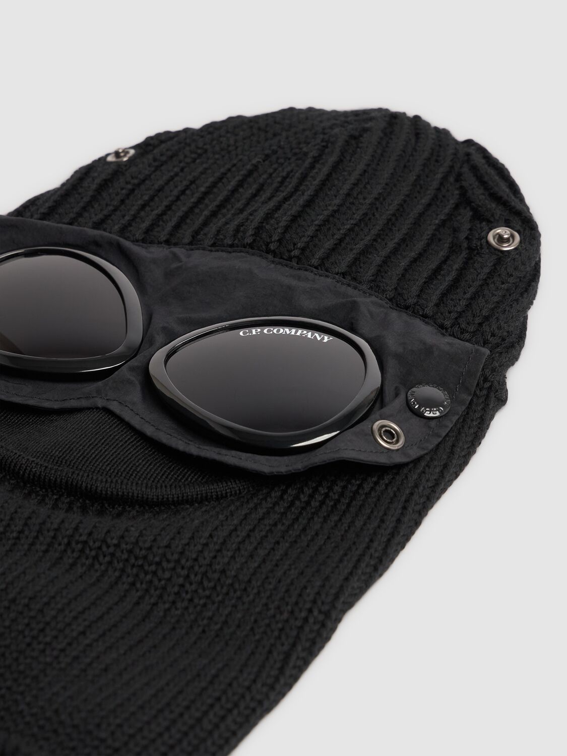 Shop C.p. Company Extra Fine Wool Goggle Balaclava In Black