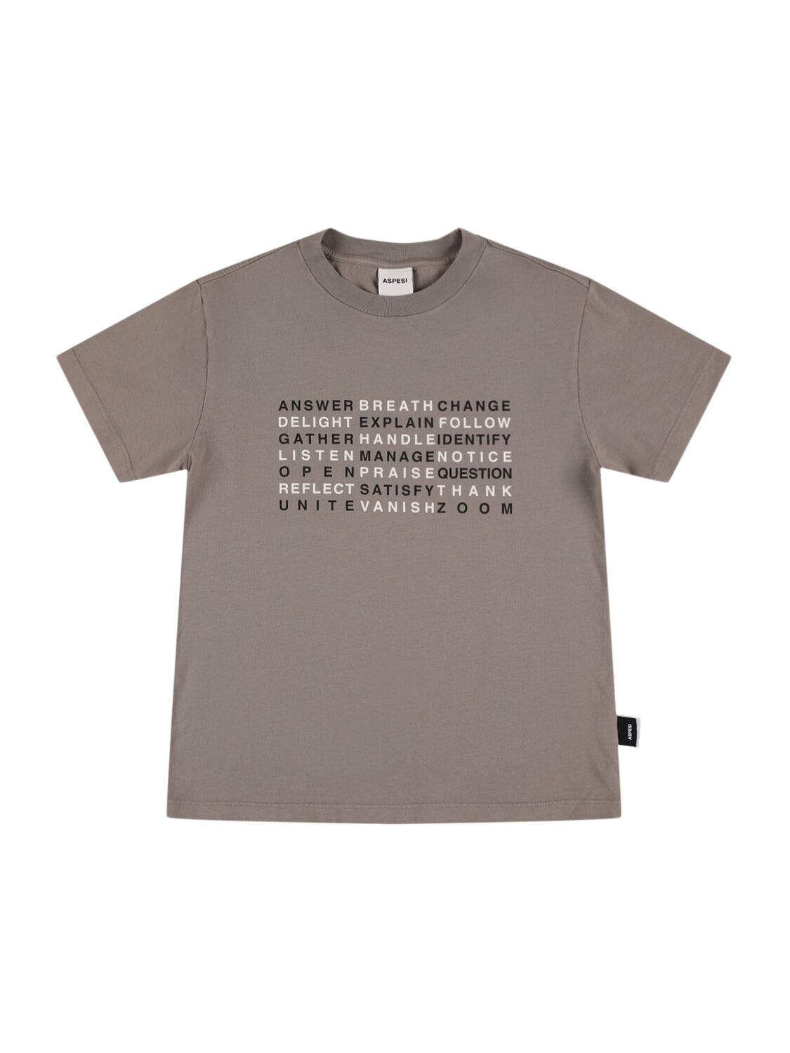 Aspesi Printed Cotton Jersey T-shirt In Grey