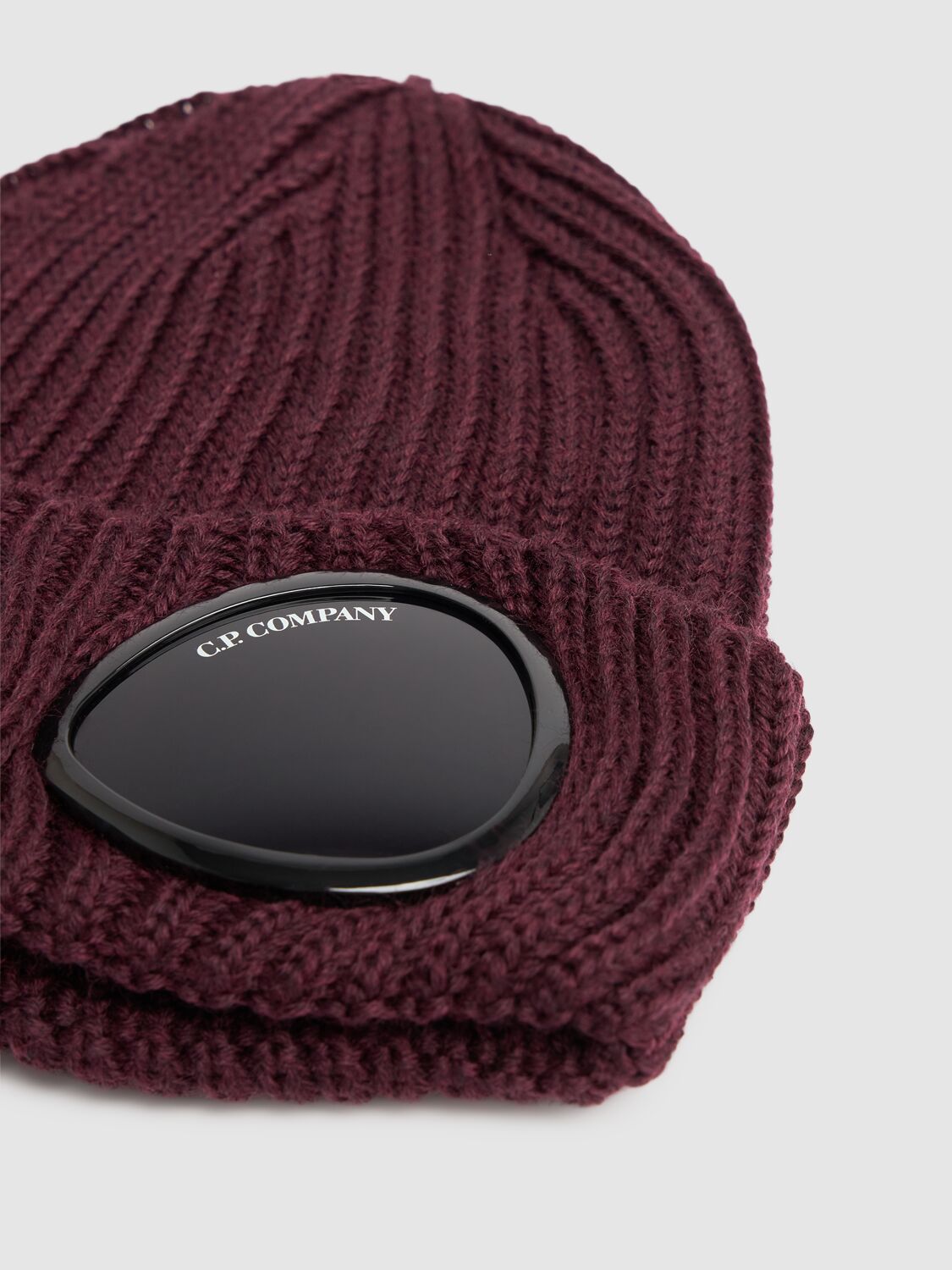 Shop C.p. Company Extra Fine Wool Goggle Beanie In Potent Purple